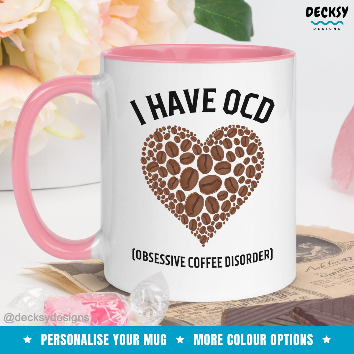 Coffee Lover Mug, Custom Ocd Mug Funny, Personalised Caffeine Addict Womens Coffee Cup, Coworker Gift, Office Coffee Mug, Caffeine Queen Mug Mugs by DecksyDesigns