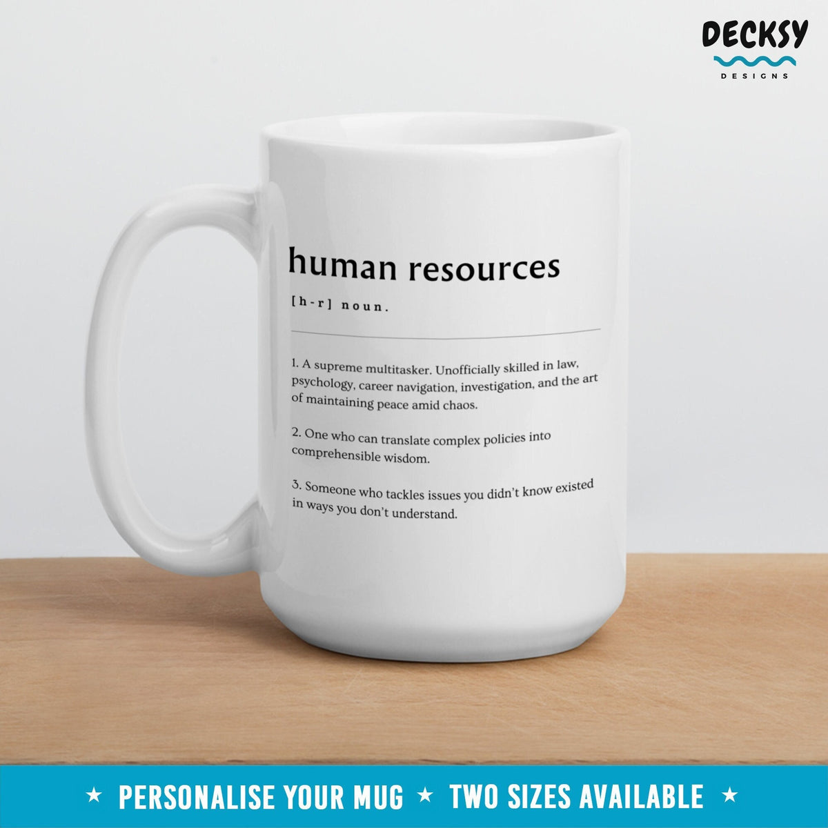 HR Manager Mug, Gift for Human Resources, Custom Hr Professional Mug, HR Coworker Birthday Gift, Funny HR Department Work Definition Mug Mugs by DecksyDesigns