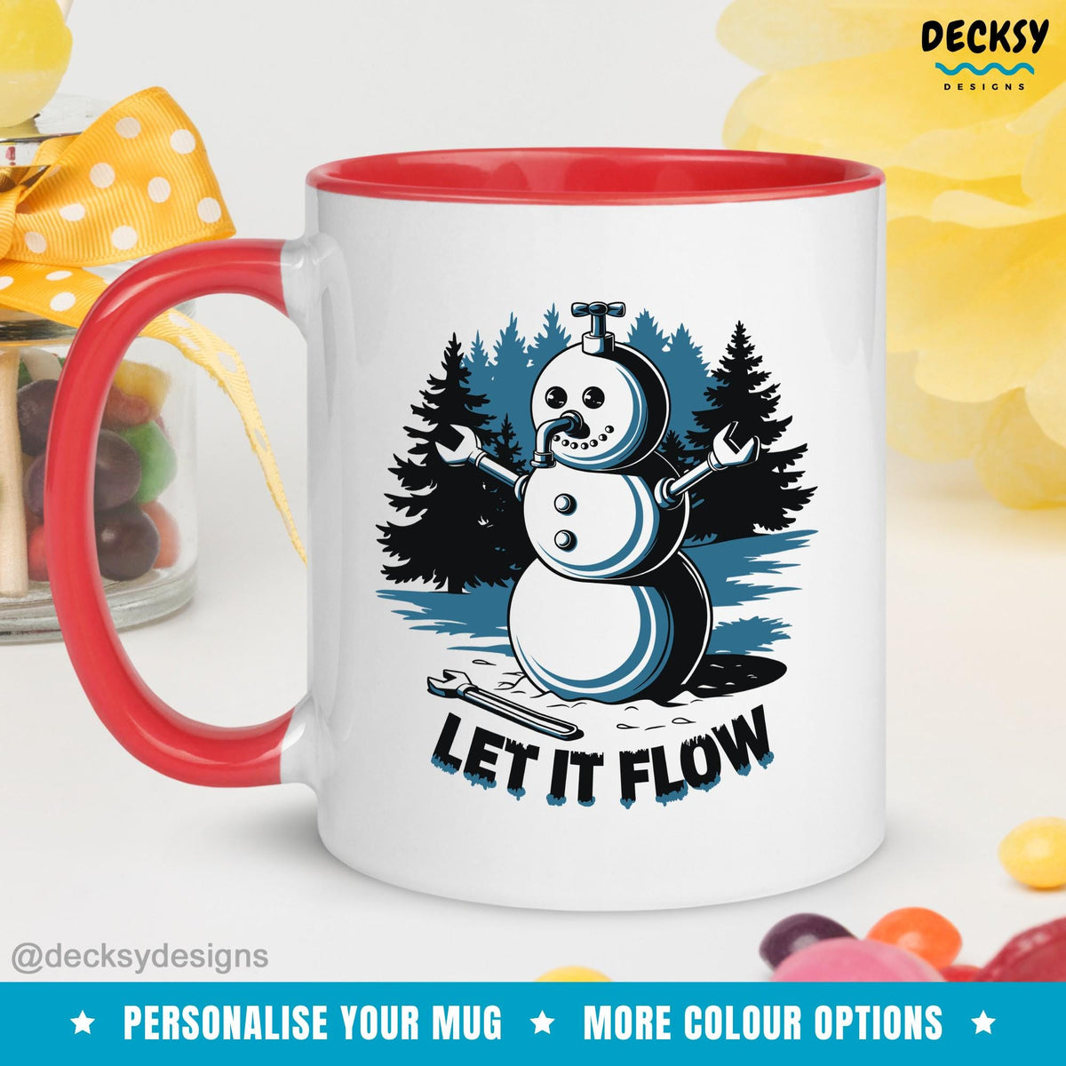 Funny Plumber Christmas Mug, Personalized Plumbing Gift Mugs by DecksyDesigns