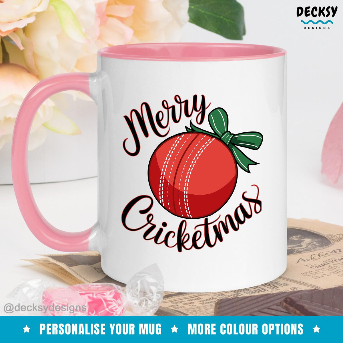Cricket Christmas Mug, Custom Cricketer Gift, Gift For Husband, Cricket Lover Family Mug, Funny Cricket Player Dad Gift, Cricket Coach Gift Mugs by DecksyDesigns