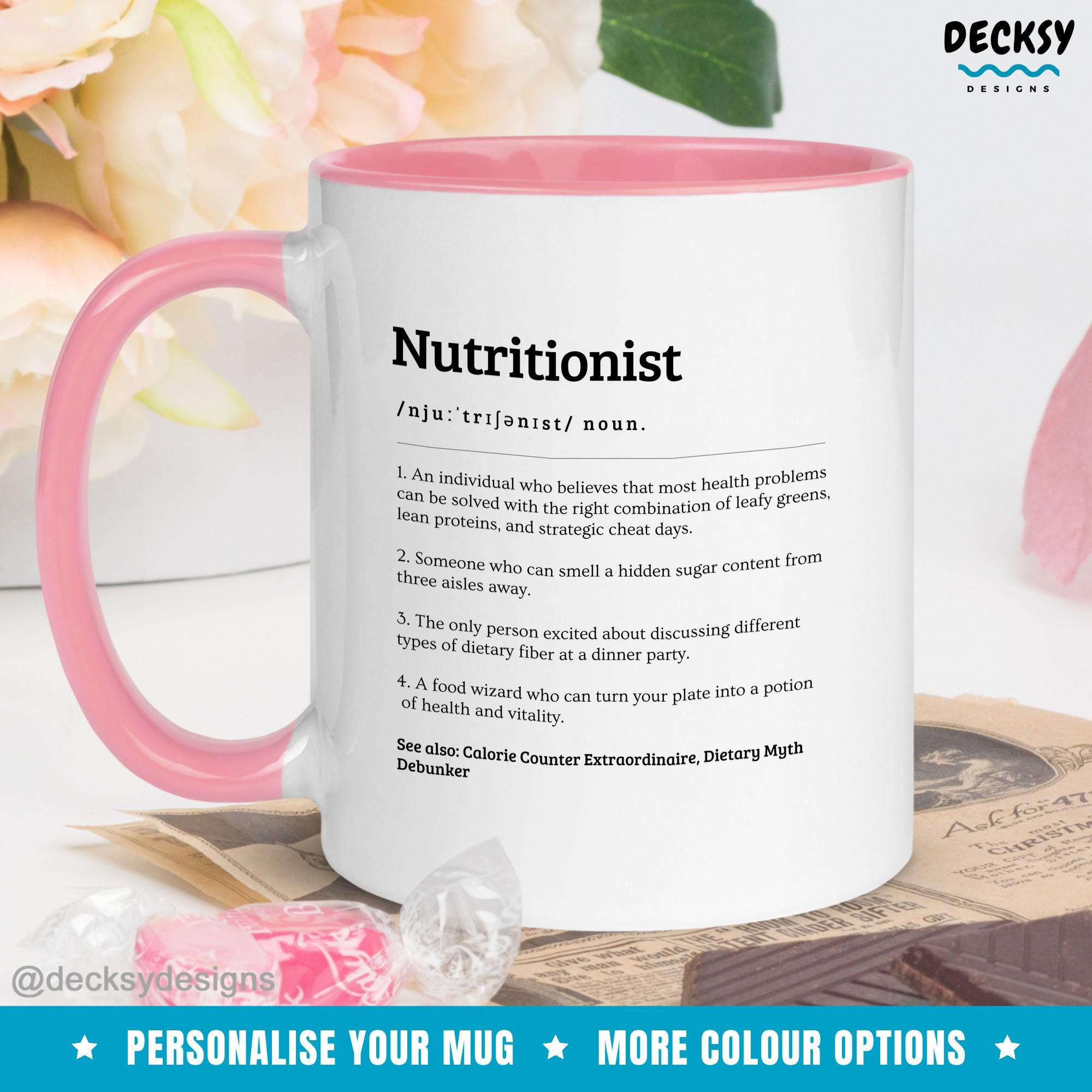 Nutritionist Gift, Personalized Nutritionist Mug, Registered Dietitian Gift, Custom Dietician Coffee Mug, Funny Dietary Specialist Gift Mugs by DecksyDesigns