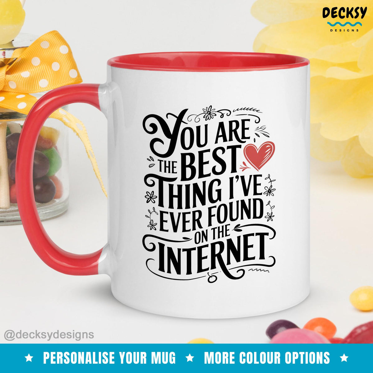 Custom Funny Mug For Wife, Couples Internet Dating Gift, Vday Gifts For Her, Personalized Valentines Day Gift For Girlfriend and Boyfriend Mugs by DecksyDesigns
