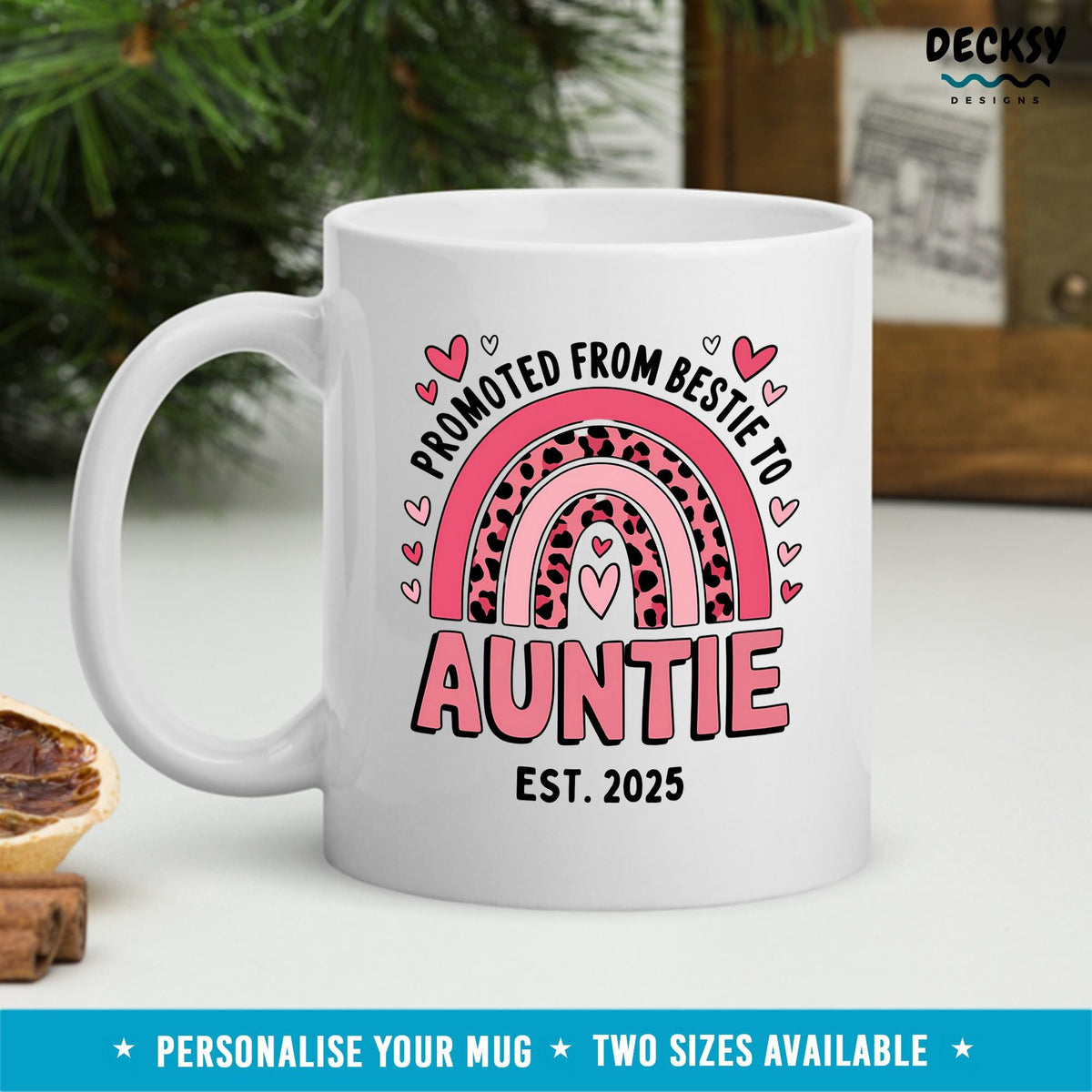 New Aunt Coffee Mug, Custom Bestie Mug, Best Friend Auntie, Aunt To Be Gift, Pregnancy Reveal, Baby Announcement, Sister To Aunt Mug Mugs by DecksyDesigns