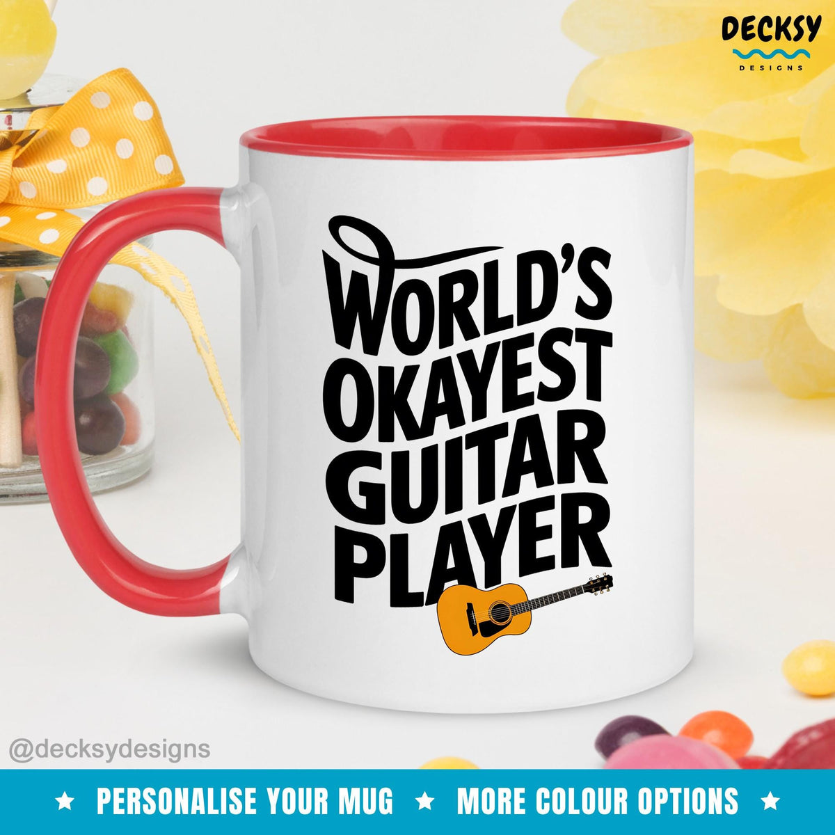 Funny Guitar Player Mug, Custom Guitarist Gift, Musician Cup, Music Teacher Gift For Bassist, Cool Guitar Mugs, Gift For Music Band Mugs by DecksyDesigns