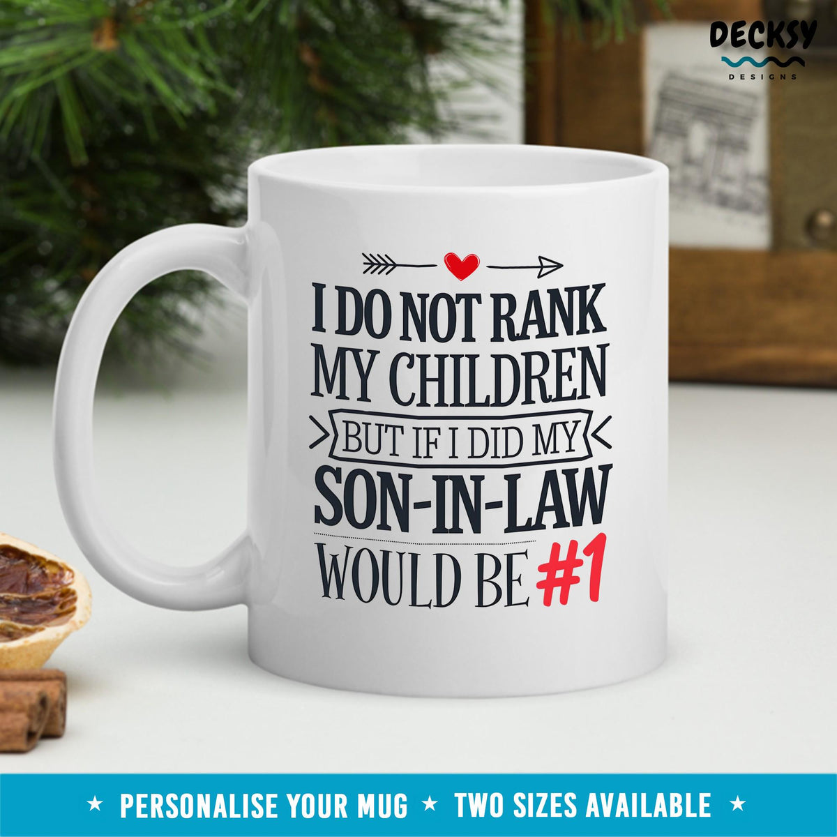 Funny Son-In-Law Coffee Mug: Personalized Birthday Gift Mugs by DecksyDesigns