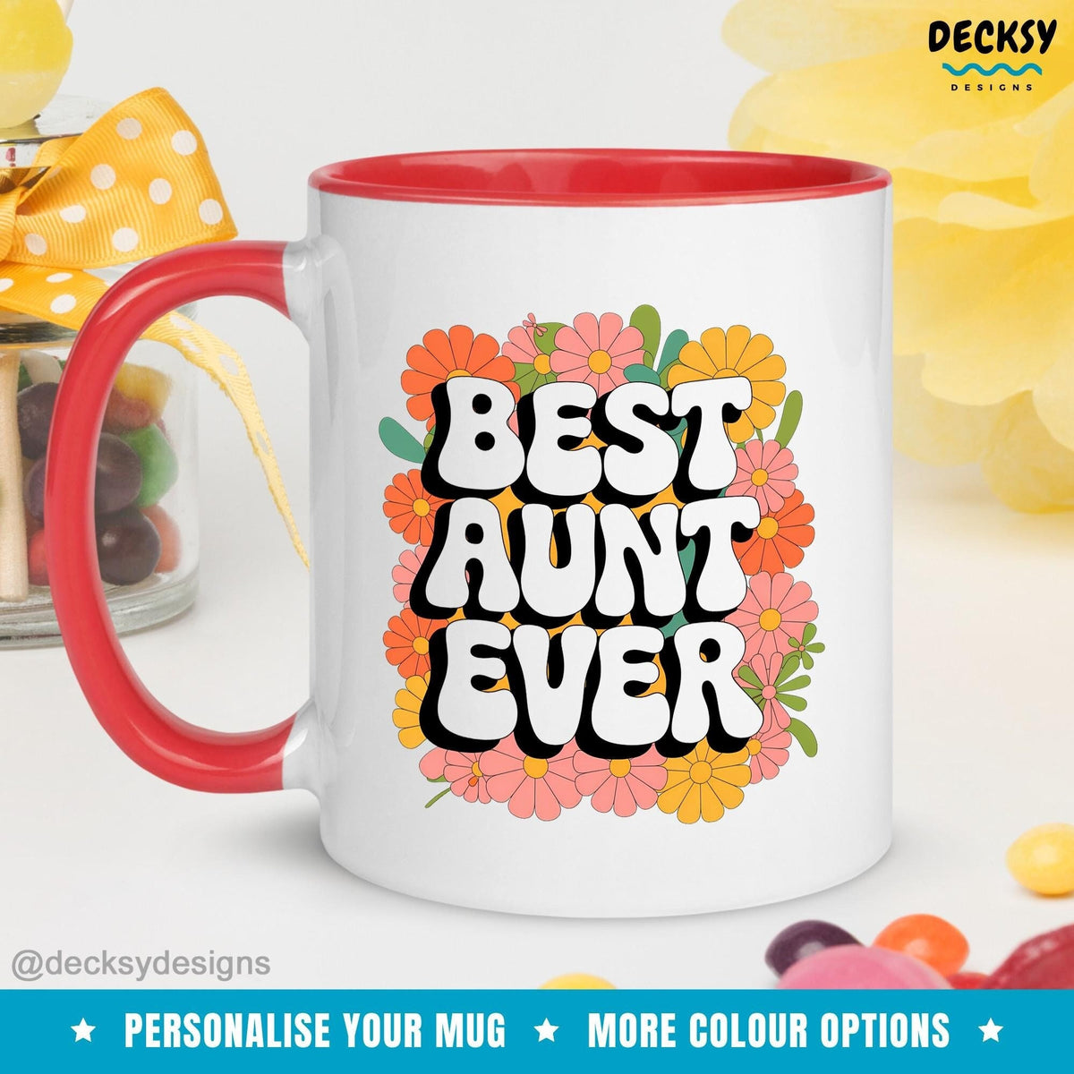 Best Aunt Ever Mug, Personalised Gift For Aunt, Aunty Mug, Sister Coffee Mug, Friend Aunt Gift, Bestie Birthday Cup, New Aunt Gift Mugs by DecksyDesigns