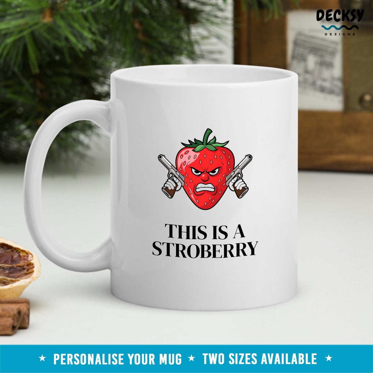 Funny Strawberry Mug, Custom Strawberry Cottagecore Mug, Kawaii Mug, Boho Fruit Mug, Personalised Strawberry Gift Idea, Strawberry Aesthetic Mugs by DecksyDesigns