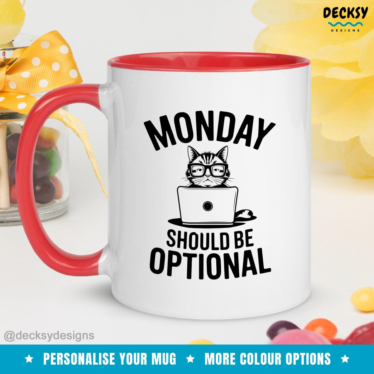 Funny Monday Mug, Custom Coffee Lover Gift For Coworker, Boss Gift Funny Mug, Work Bestie Gift, Colleague Coffee Mug, Funny Work Week Mug Mugs by DecksyDesigns