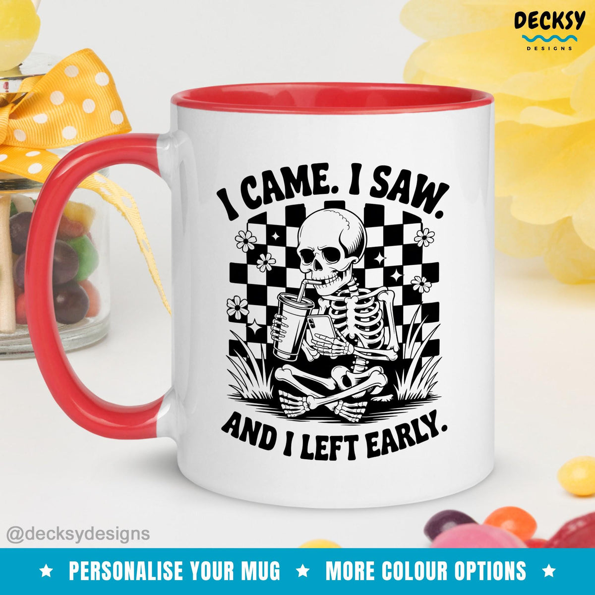 Introvert Coffee Mug, Custom Coworker Bestie Gift, Indoorsy Cup, Homebody Skeleton Mug, Antisocial Gift, Halloween Gift Men, Homebody Mugs Mugs by DecksyDesigns