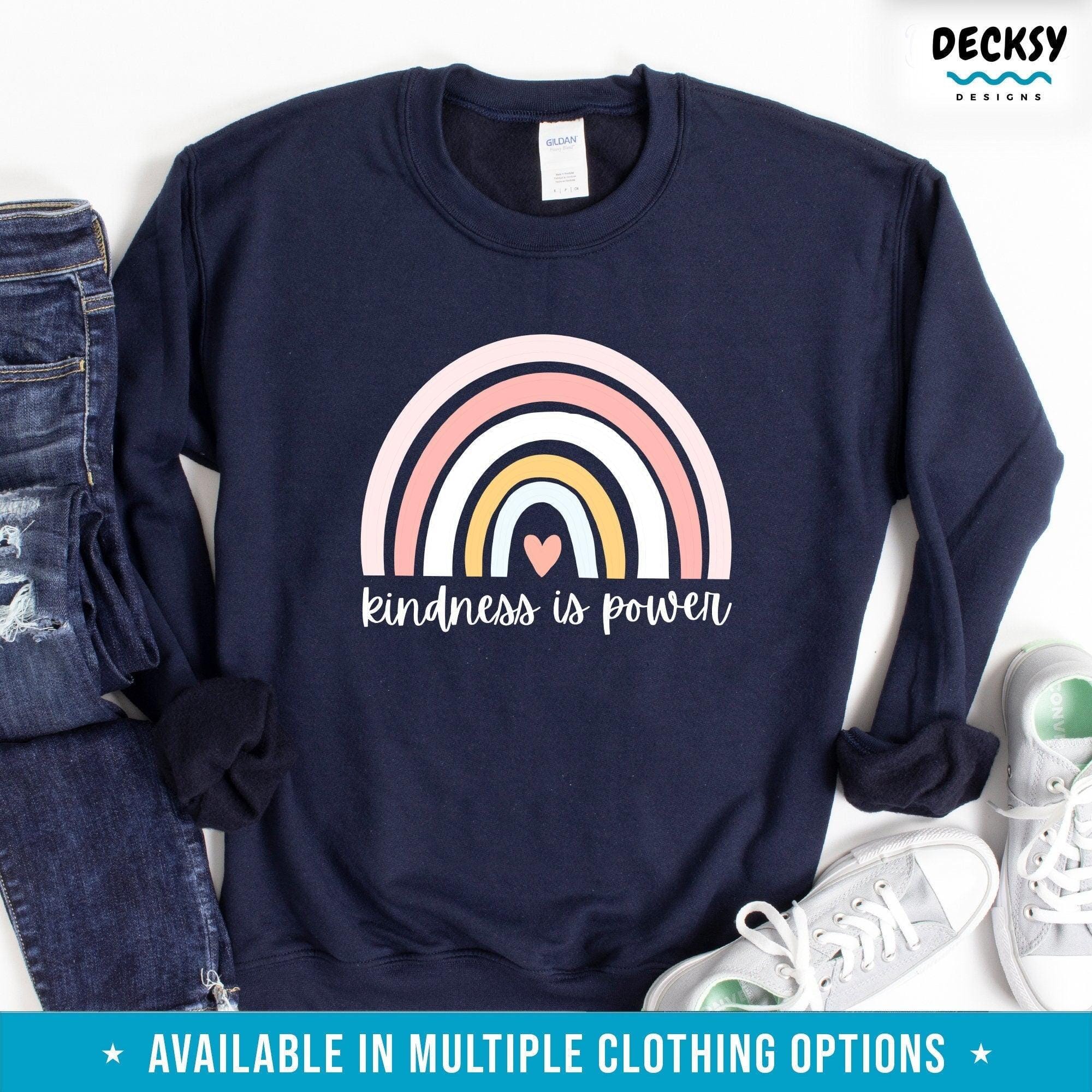Kindness Is Power Shirt, Positive Vibes Inspirational Gift-Clothing:Gender-Neutral Adult Clothing:Tops & Tees:T-shirts:Graphic Tees-DecksyDesigns