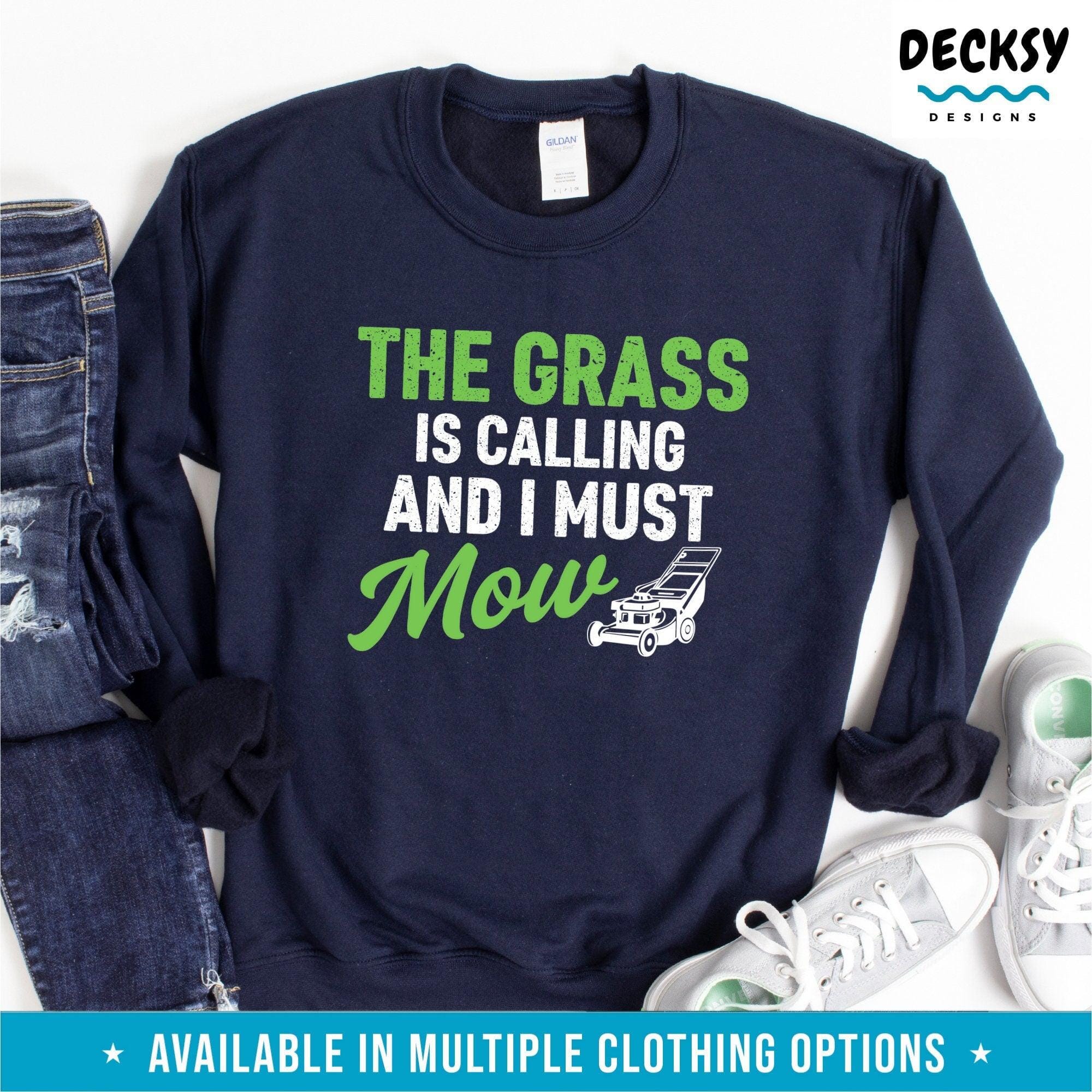 Lawn Mower Shirt, Lawn Mowing Gift For Gardener-Clothing:Gender-Neutral Adult Clothing:Tops & Tees:T-shirts:Graphic Tees-DecksyDesigns