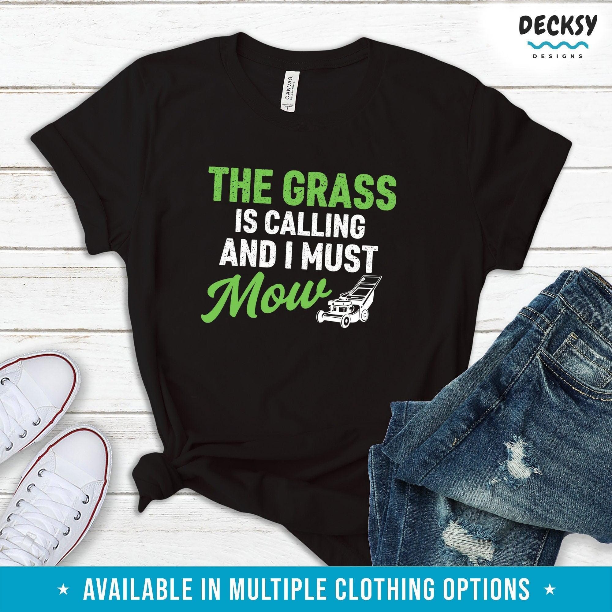 Lawn Mower Shirt, Lawn Mowing Gift For Gardener-Clothing:Gender-Neutral Adult Clothing:Tops & Tees:T-shirts:Graphic Tees-DecksyDesigns