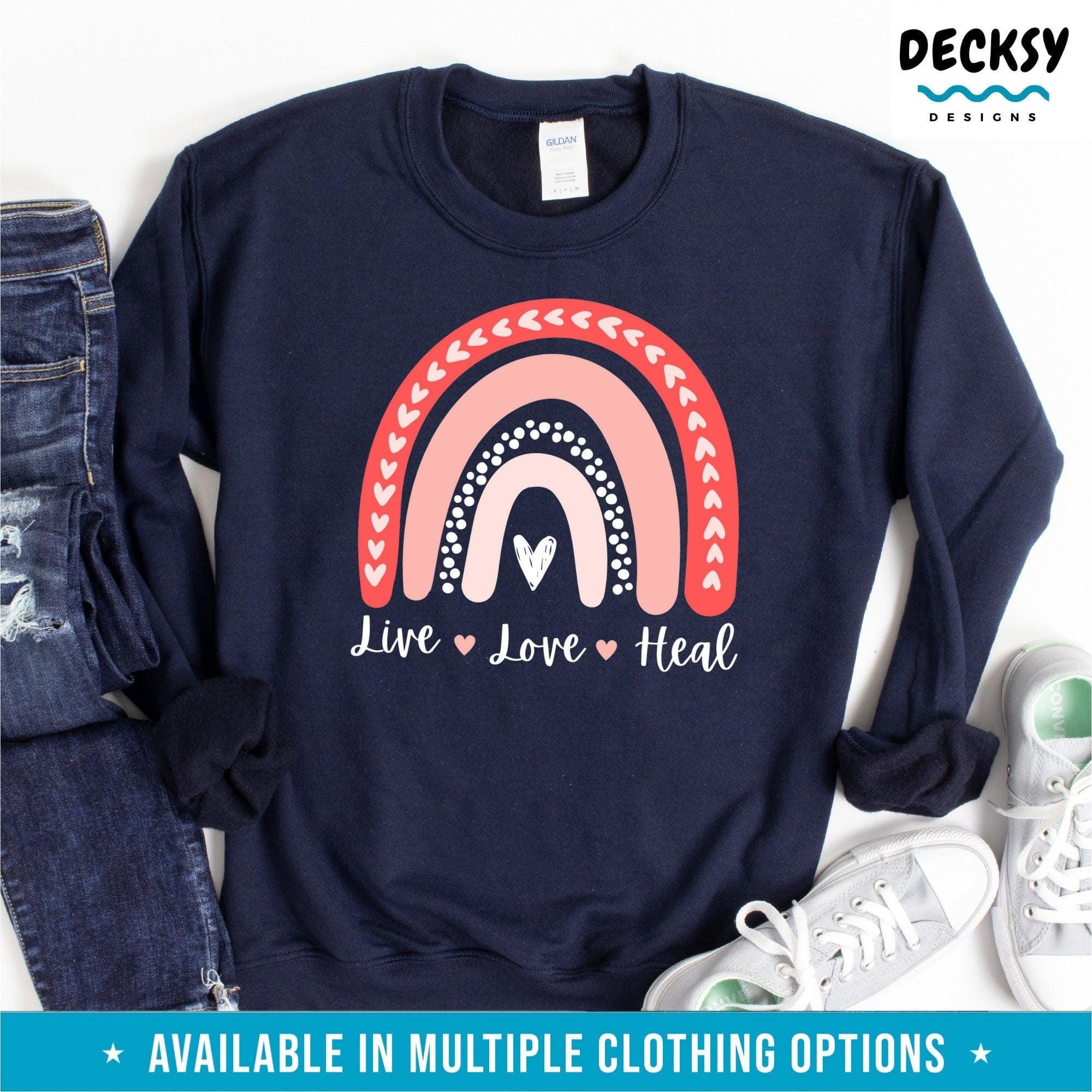 Live Love Heal Shirt, Mental Health Gift-Clothing:Gender-Neutral Adult Clothing:Tops & Tees:T-shirts:Graphic Tees-DecksyDesigns