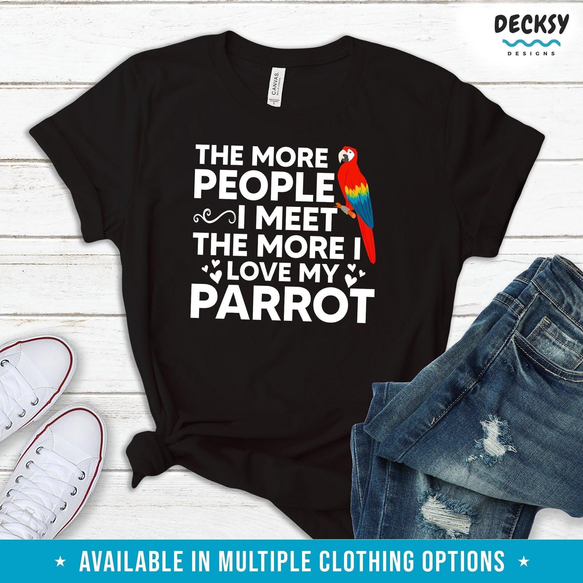 Macaw Parrot Shirt, Bird Lover Gift-Clothing:Gender-Neutral Adult Clothing:Tops & Tees:T-shirts:Graphic Tees-DecksyDesigns