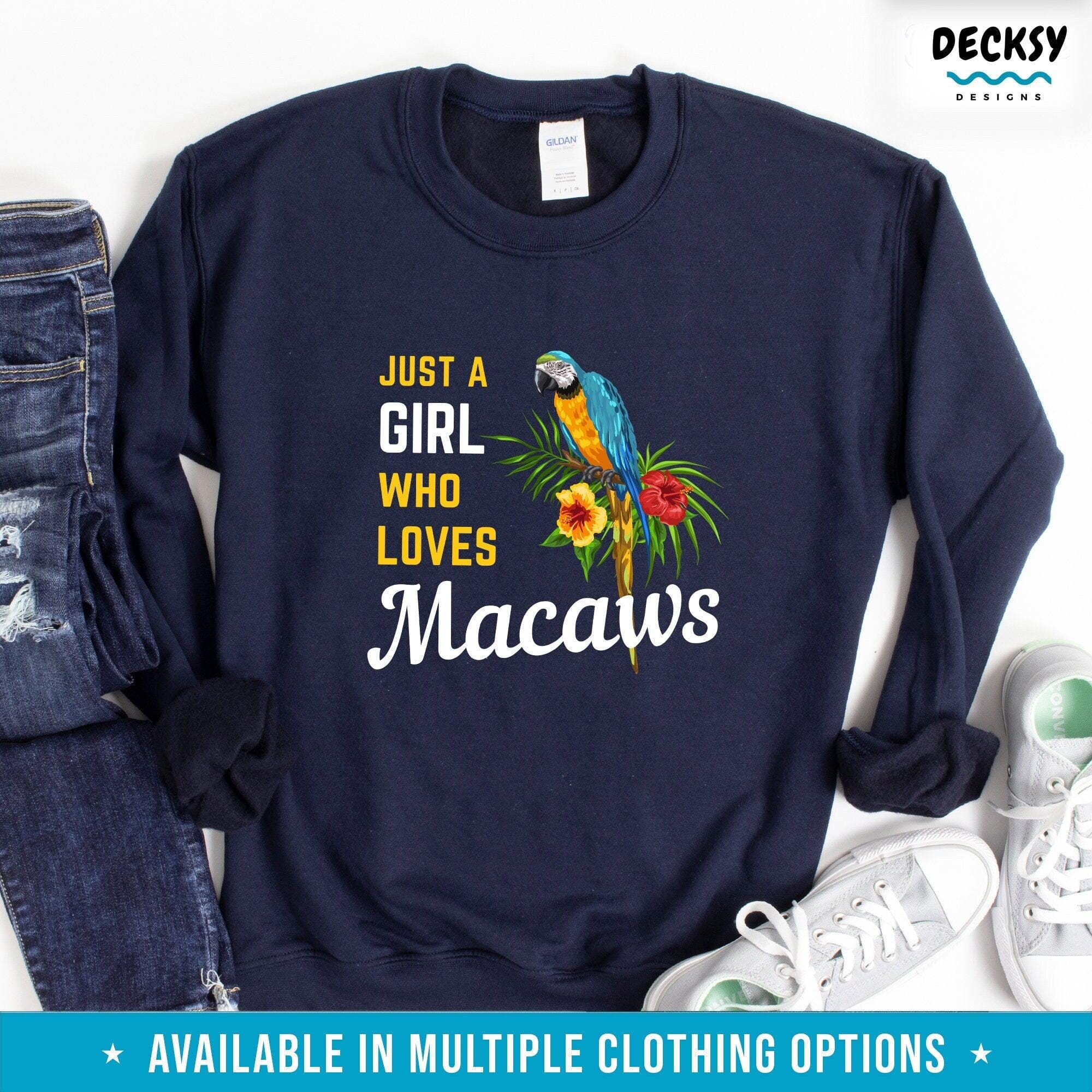 Macaw Shirt For Women, Gift For Bird Lover-Clothing:Gender-Neutral Adult Clothing:Tops & Tees:T-shirts:Graphic Tees-DecksyDesigns