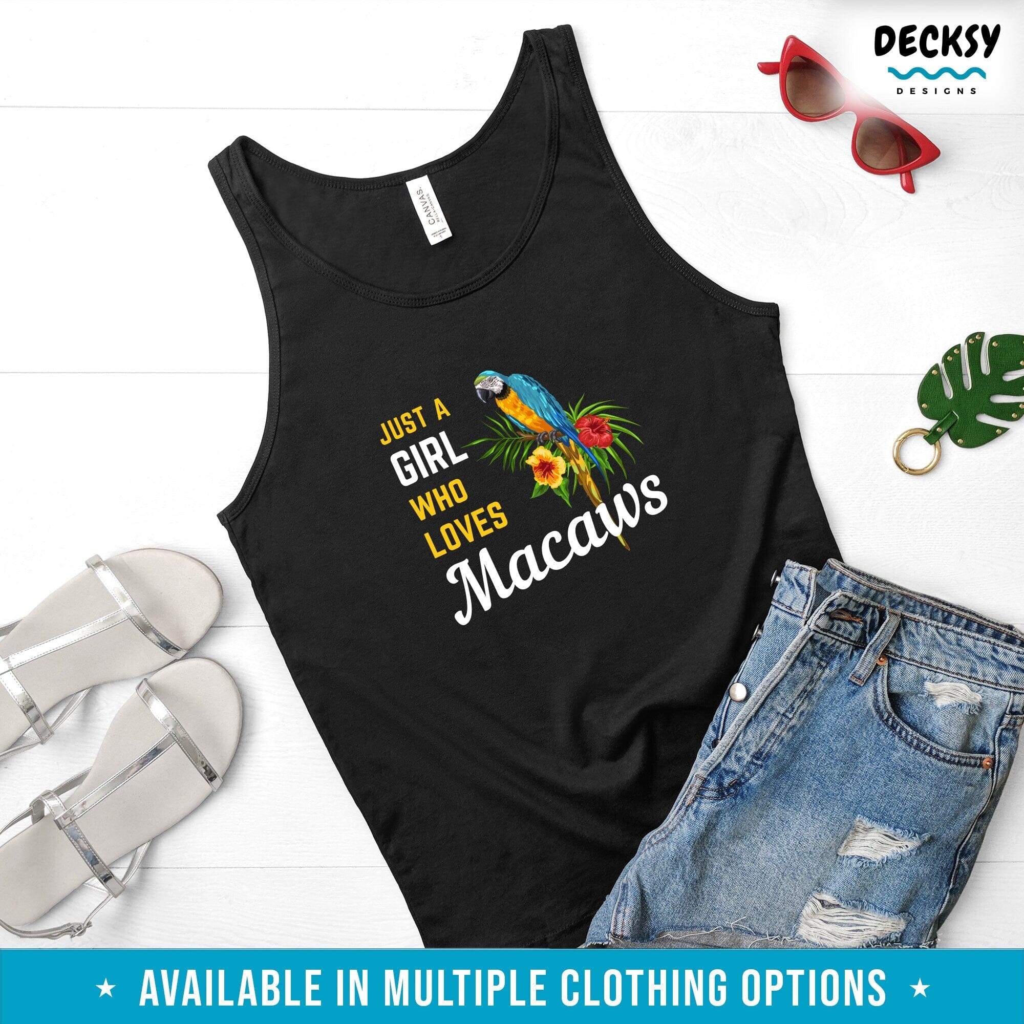 Macaw Shirt For Women, Gift For Bird Lover-Clothing:Gender-Neutral Adult Clothing:Tops & Tees:T-shirts:Graphic Tees-DecksyDesigns