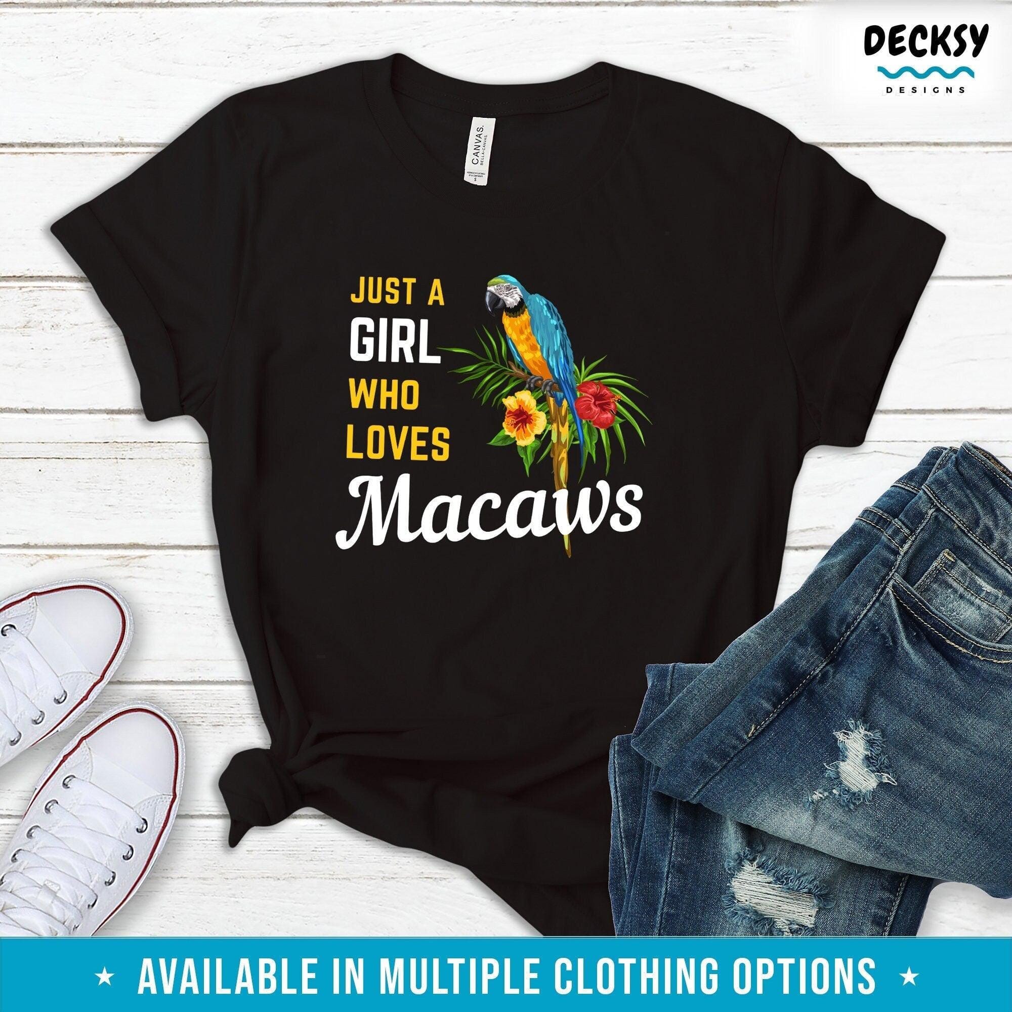 Macaw Shirt For Women, Gift For Bird Lover-Clothing:Gender-Neutral Adult Clothing:Tops & Tees:T-shirts:Graphic Tees-DecksyDesigns