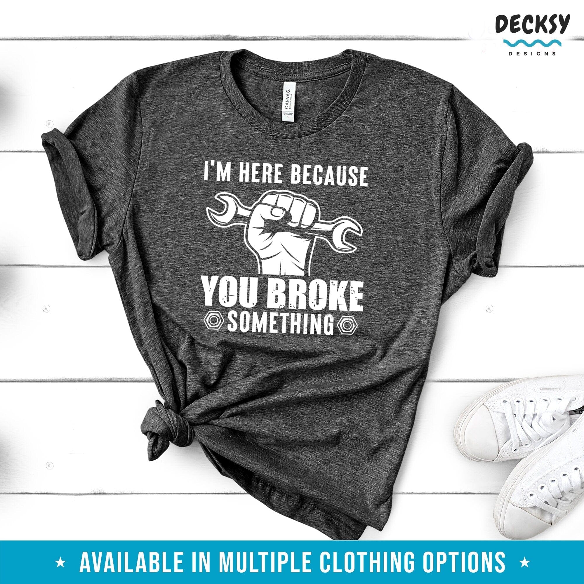 Mechanic Shirt, Handyman Gift-Clothing:Gender-Neutral Adult Clothing:Tops & Tees:T-shirts:Graphic Tees-DecksyDesigns