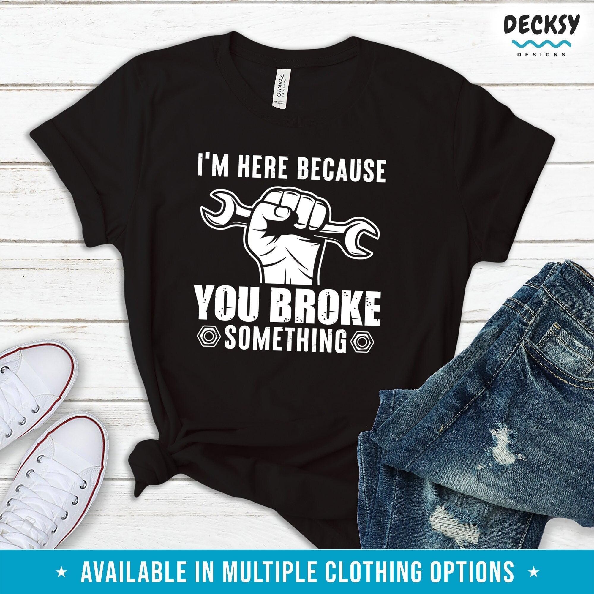 Mechanic Shirt, Handyman Gift-Clothing:Gender-Neutral Adult Clothing:Tops & Tees:T-shirts:Graphic Tees-DecksyDesigns