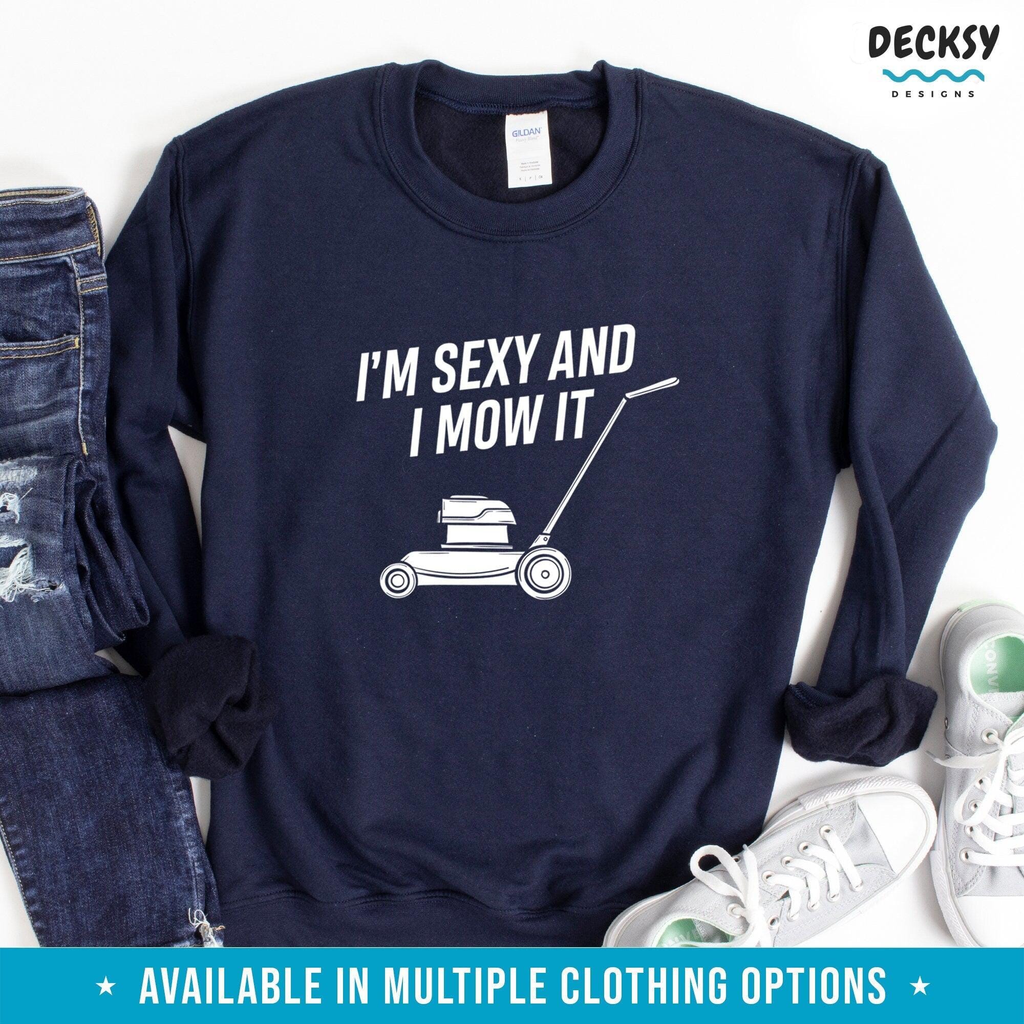 Mens Gardening Shirt, Lawn Mower Gift-Clothing:Gender-Neutral Adult Clothing:Tops & Tees:T-shirts:Graphic Tees-DecksyDesigns