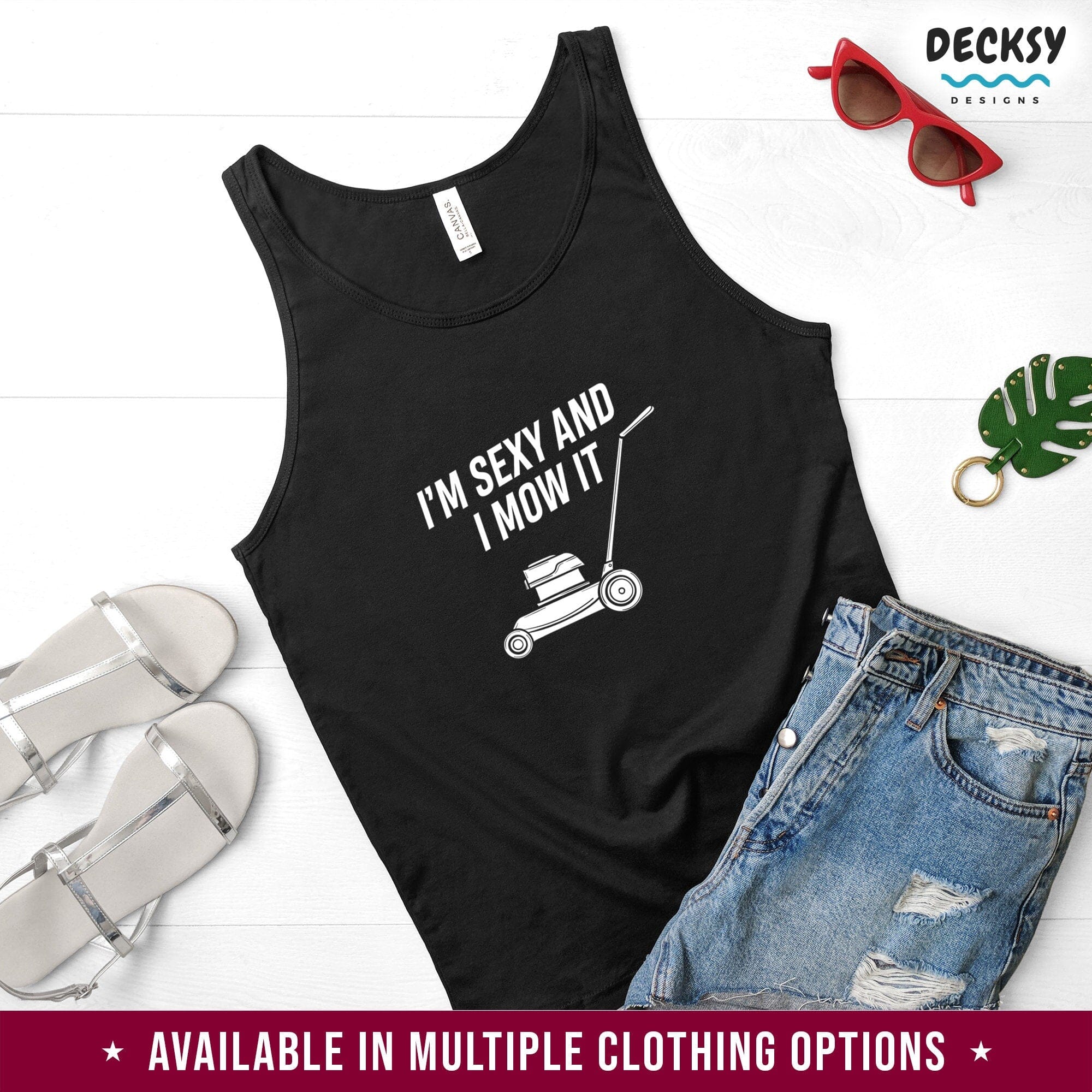 Mens Gardening Shirt, Lawn Mower Gift-Clothing:Gender-Neutral Adult Clothing:Tops & Tees:T-shirts:Graphic Tees-DecksyDesigns