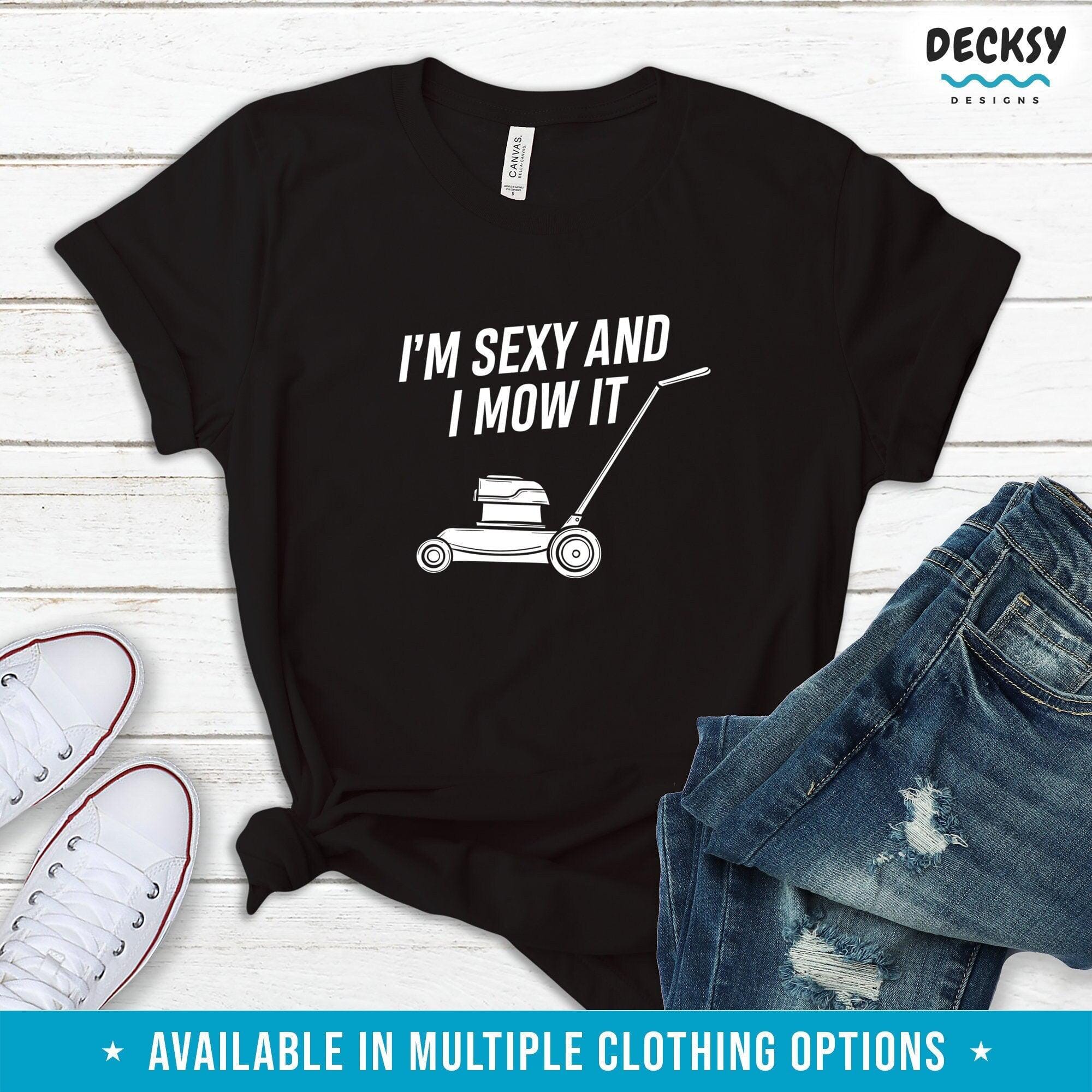 Mens Gardening Shirt, Lawn Mower Gift-Clothing:Gender-Neutral Adult Clothing:Tops & Tees:T-shirts:Graphic Tees-DecksyDesigns