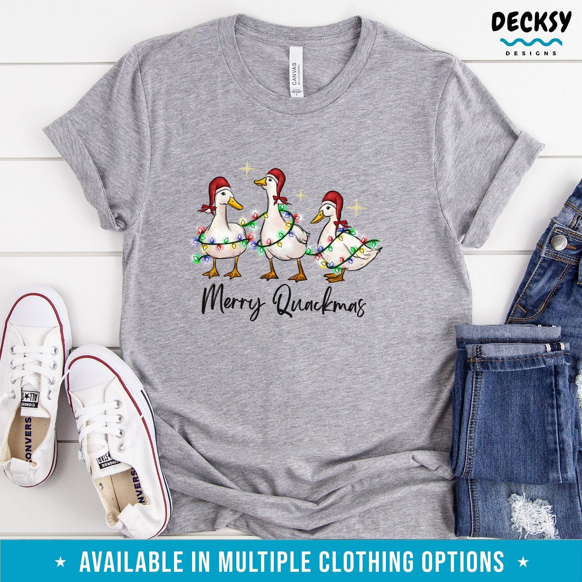 Merry Quackmas Ducks Christmas Shirt, Farm Animal Lover Gift-Clothing:Gender-Neutral Adult Clothing:Tops & Tees:T-shirts:Graphic Tees-DecksyDesigns