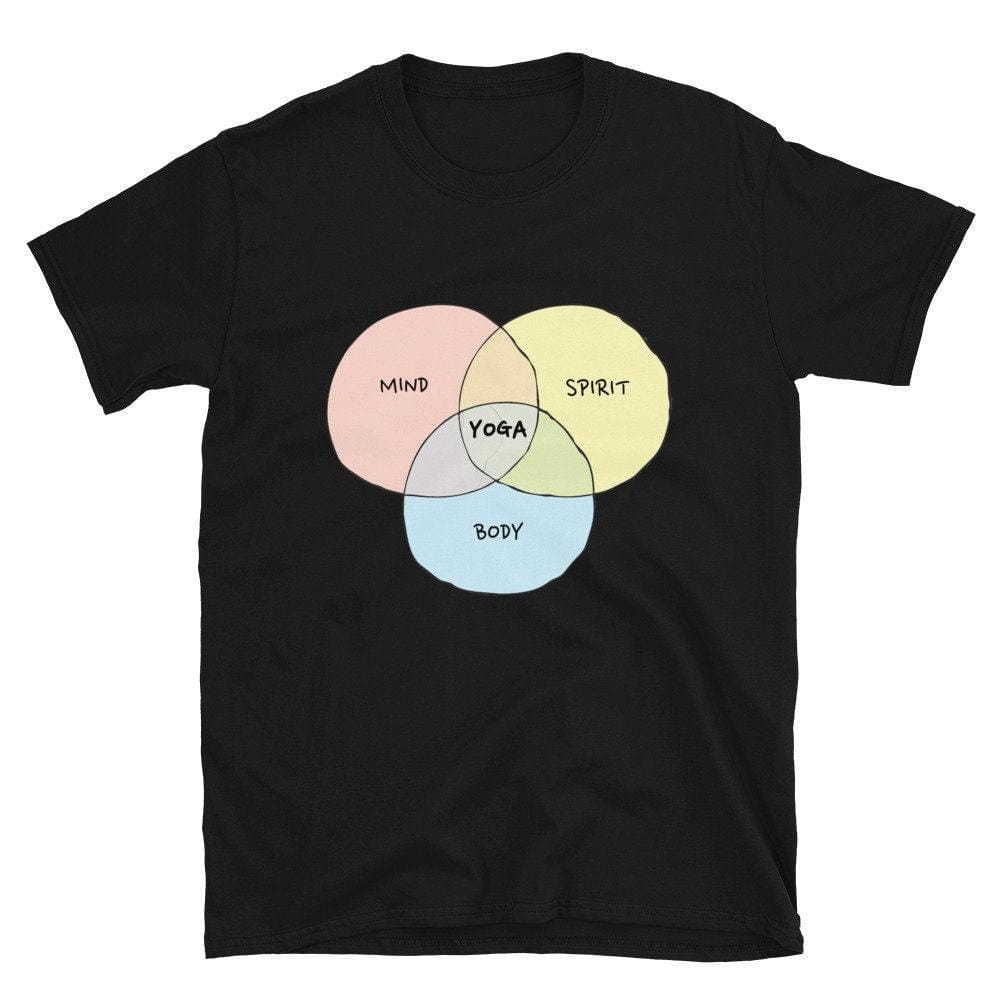 Mind Body Spirit Yoga T-Shirt, Mindfulness Gift-Clothing:Gender-Neutral Adult Clothing:Tops & Tees:T-shirts:Graphic Tees-DecksyDesigns