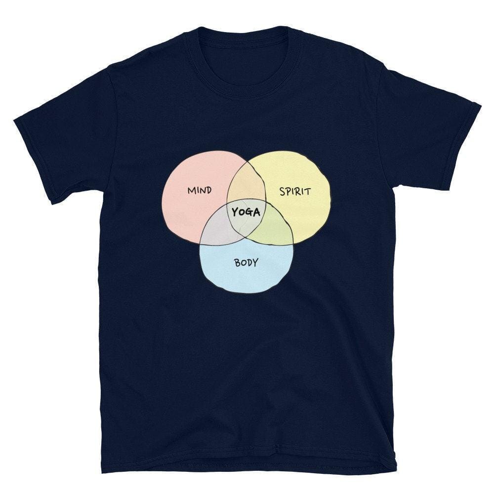 Mind Body Spirit Yoga T-Shirt, Mindfulness Gift-Clothing:Gender-Neutral Adult Clothing:Tops & Tees:T-shirts:Graphic Tees-DecksyDesigns