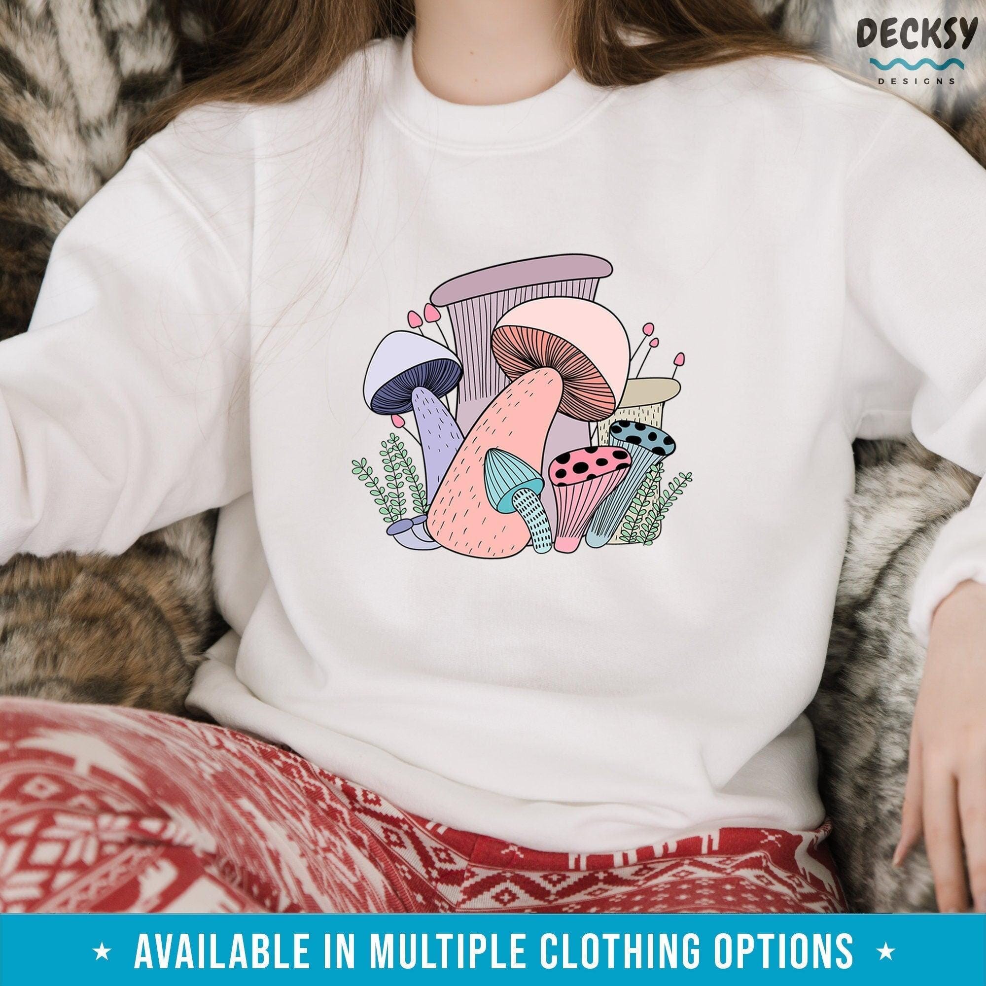 Mushrooms Shirt, Cottagecore Aesthetic Gift-Clothing:Gender-Neutral Adult Clothing:Tops & Tees:T-shirts:Graphic Tees-DecksyDesigns