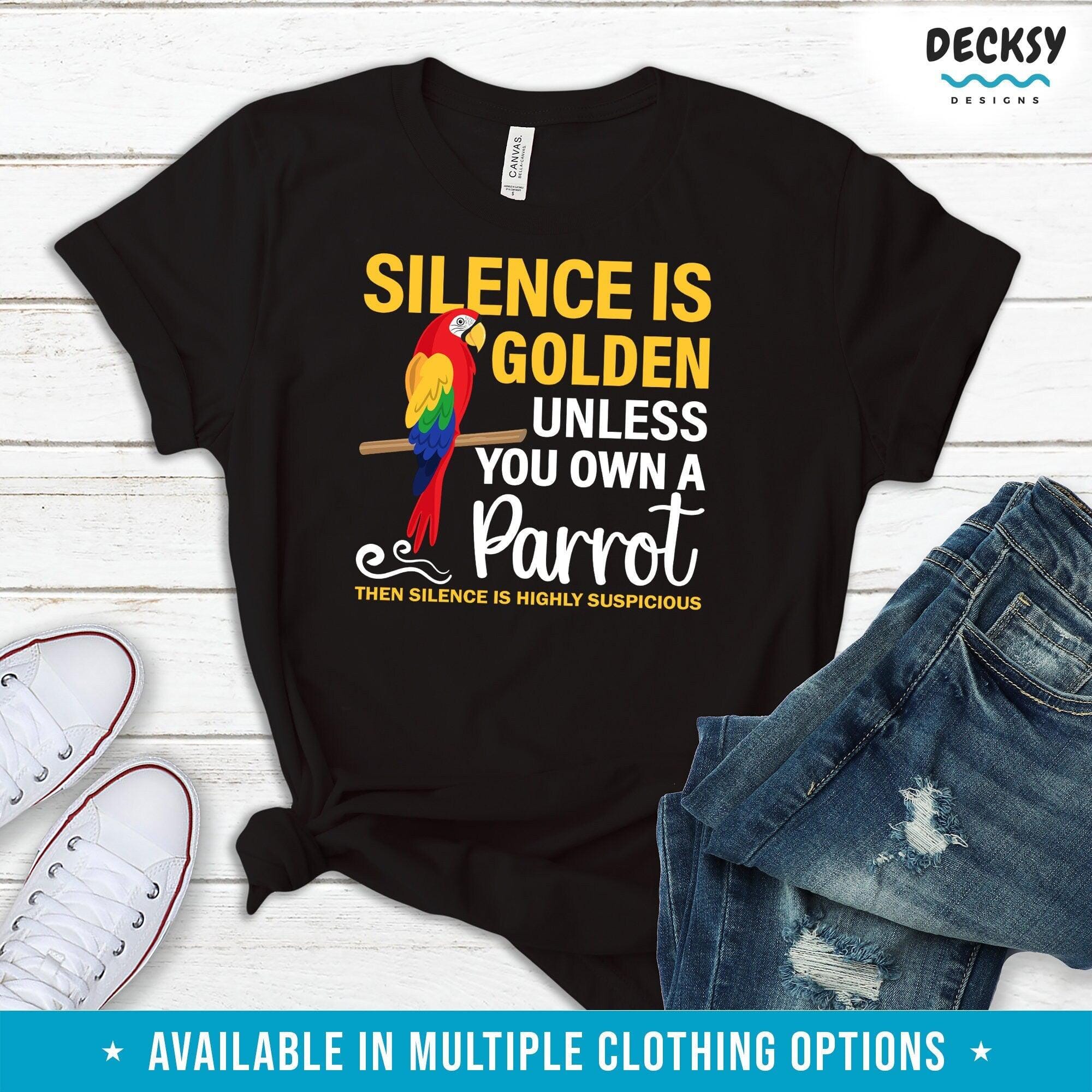 Parrot Shirt, Bird Lover Gift-Clothing:Gender-Neutral Adult Clothing:Tops & Tees:T-shirts:Graphic Tees-DecksyDesigns