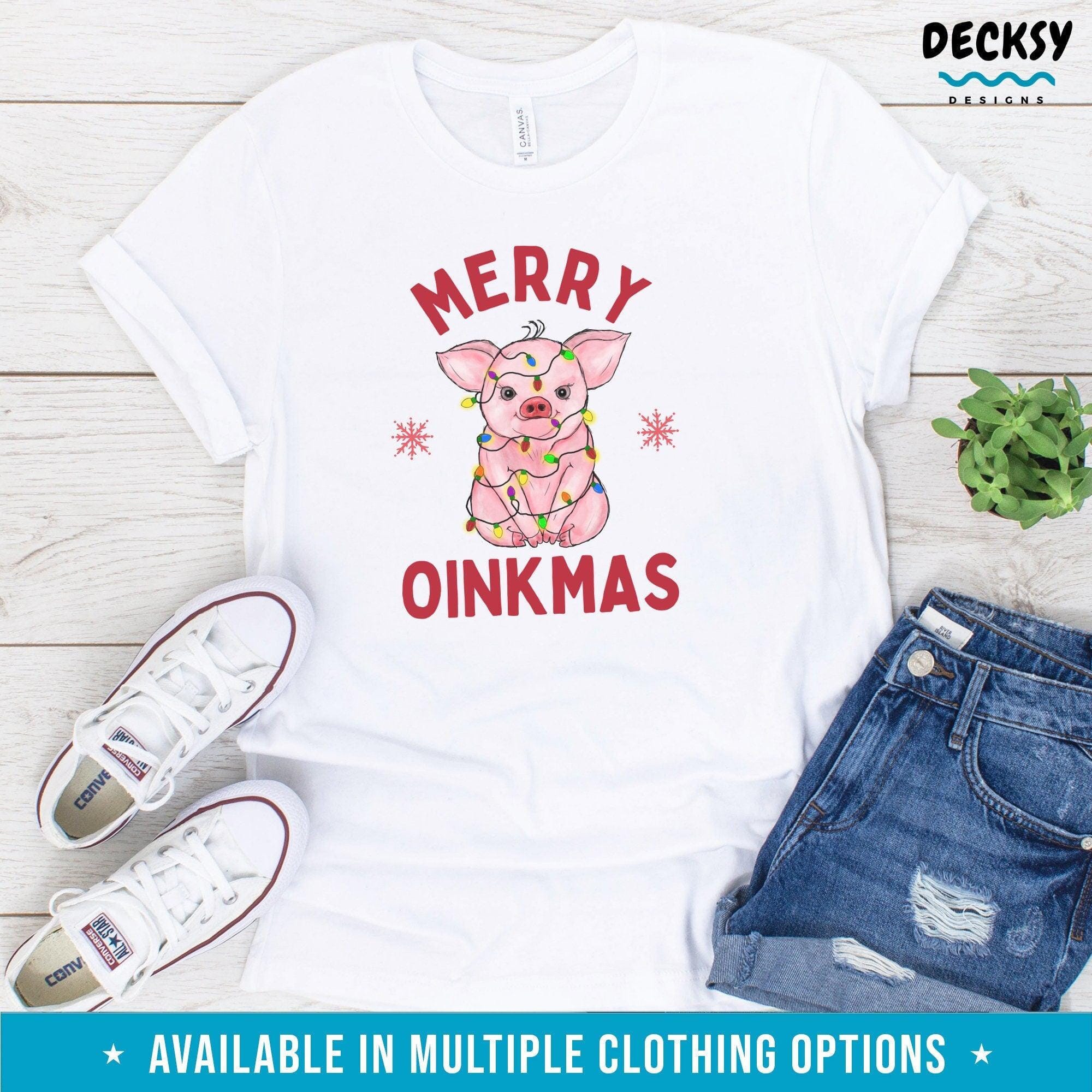 Pig Christmas Shirt, Holiday Gift-Clothing:Gender-Neutral Adult Clothing:Tops & Tees:T-shirts:Graphic Tees-DecksyDesigns