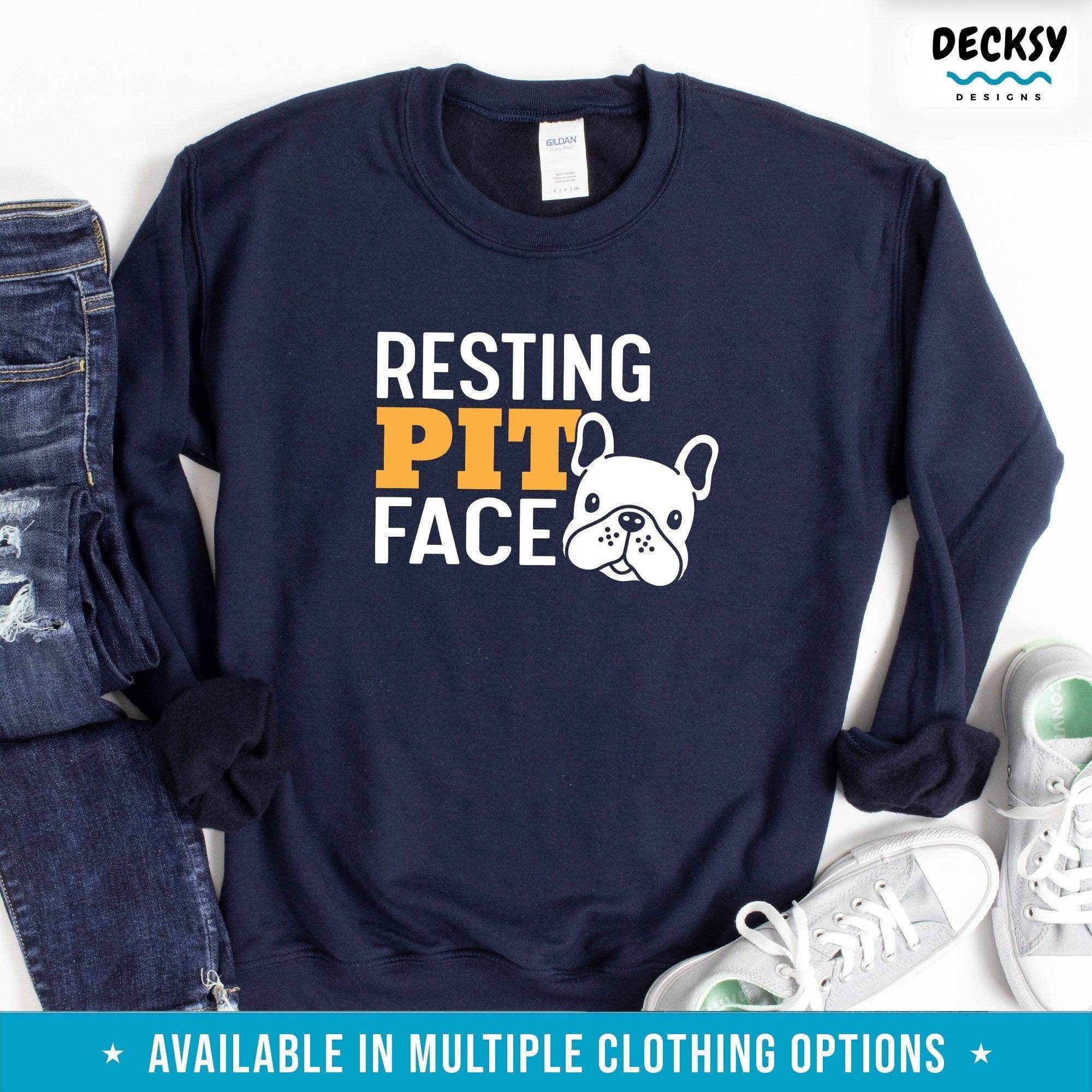 Pitbull Dog T-shirt, Dog Face Gift-Clothing:Gender-Neutral Adult Clothing:Tops & Tees:T-shirts:Graphic Tees-DecksyDesigns