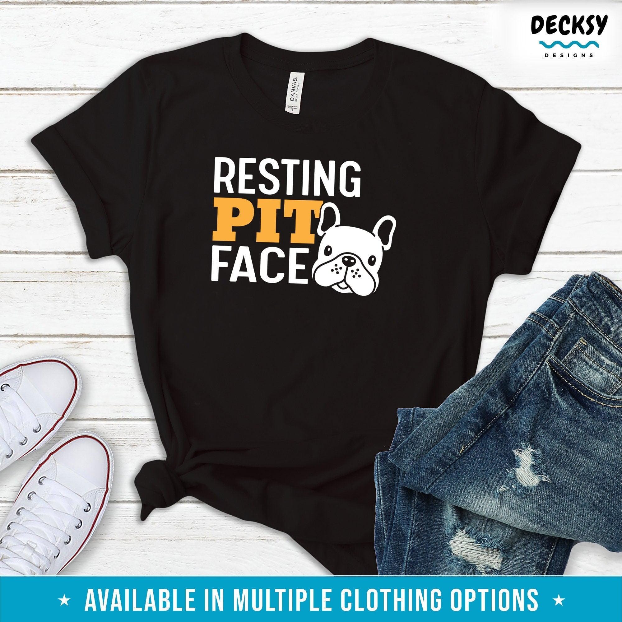 Pitbull Dog T-shirt, Dog Face Gift-Clothing:Gender-Neutral Adult Clothing:Tops & Tees:T-shirts:Graphic Tees-DecksyDesigns