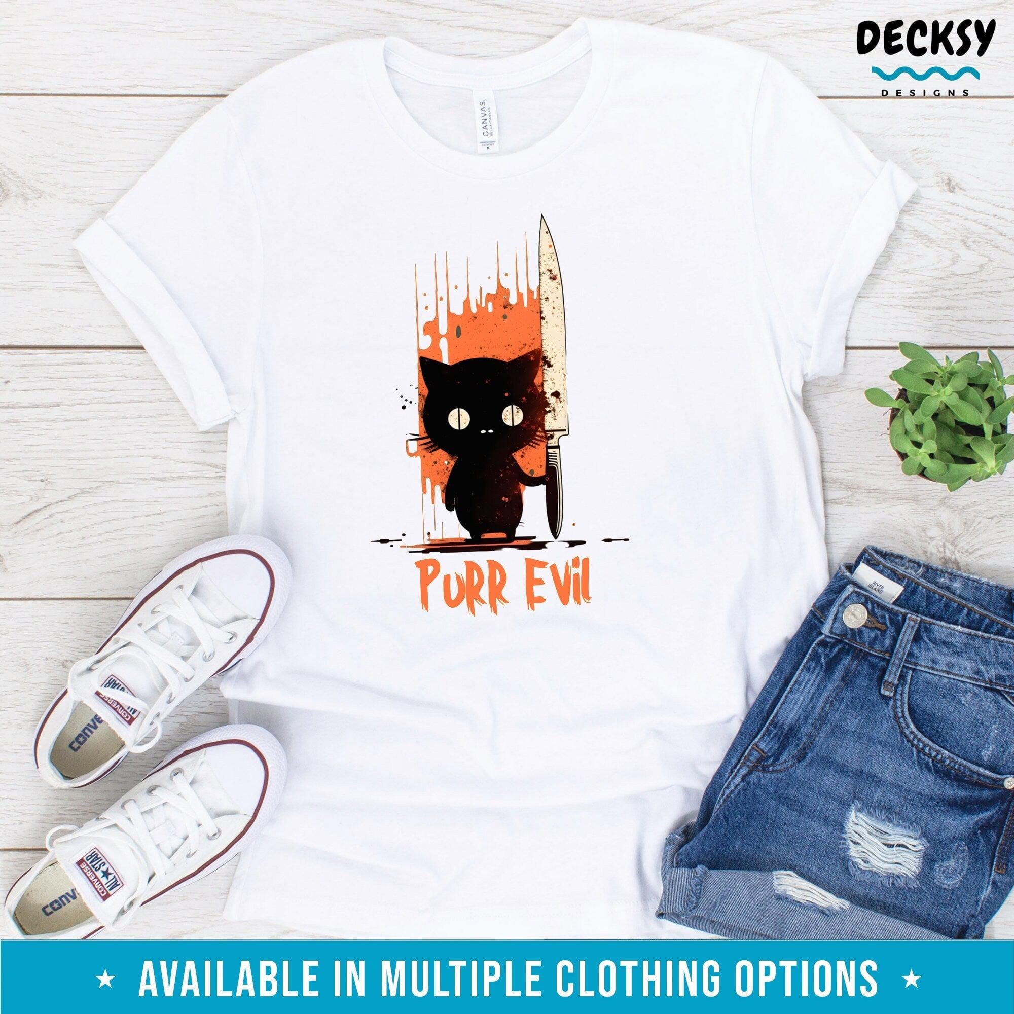 Purr Evil Shirt, Funny Cat Lover Gift-Clothing:Gender-Neutral Adult Clothing:Tops & Tees:T-shirts:Graphic Tees-DecksyDesigns
