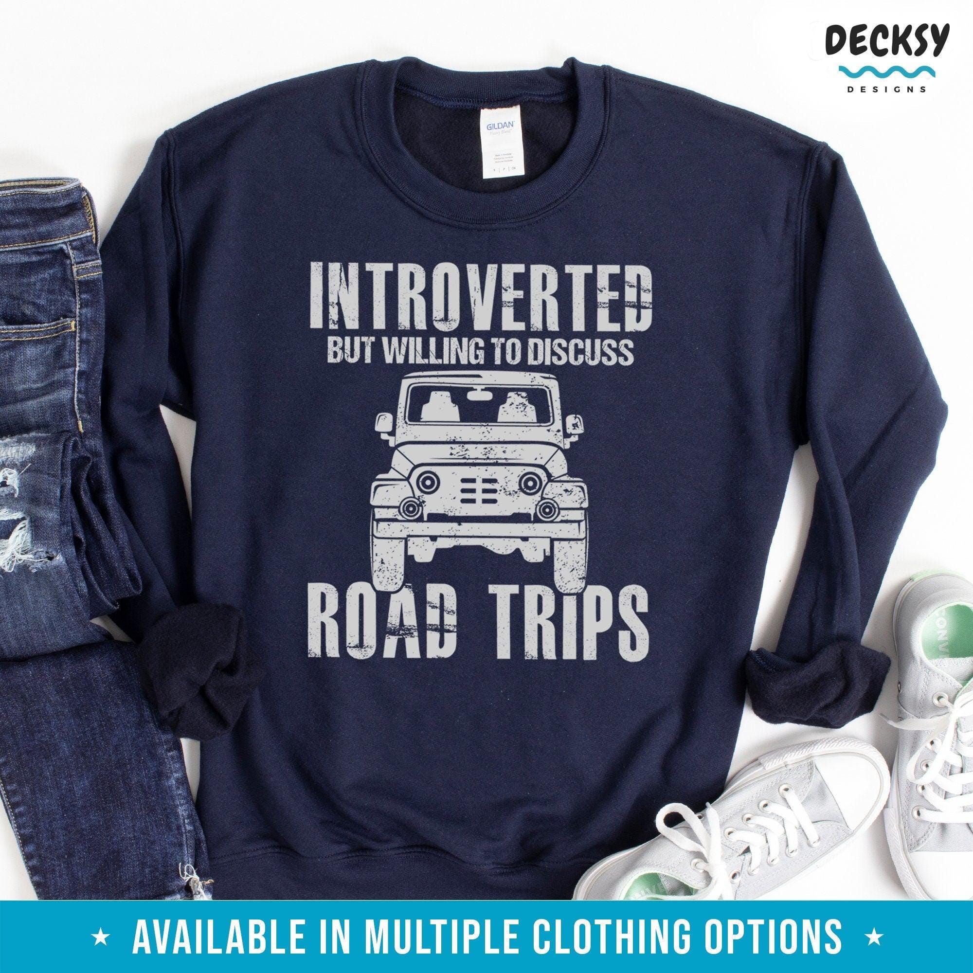 Road Trip Tshirt, Funny Introvert Gift-Clothing:Gender-Neutral Adult Clothing:Tops & Tees:T-shirts:Graphic Tees-DecksyDesigns