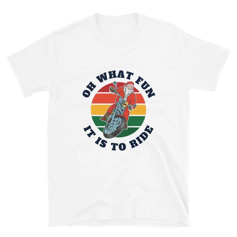 Santa Shirt, Motorcyclist Gift For Christmas-Clothing:Gender-Neutral Adult Clothing:Tops & Tees:T-shirts:Graphic Tees-DecksyDesigns