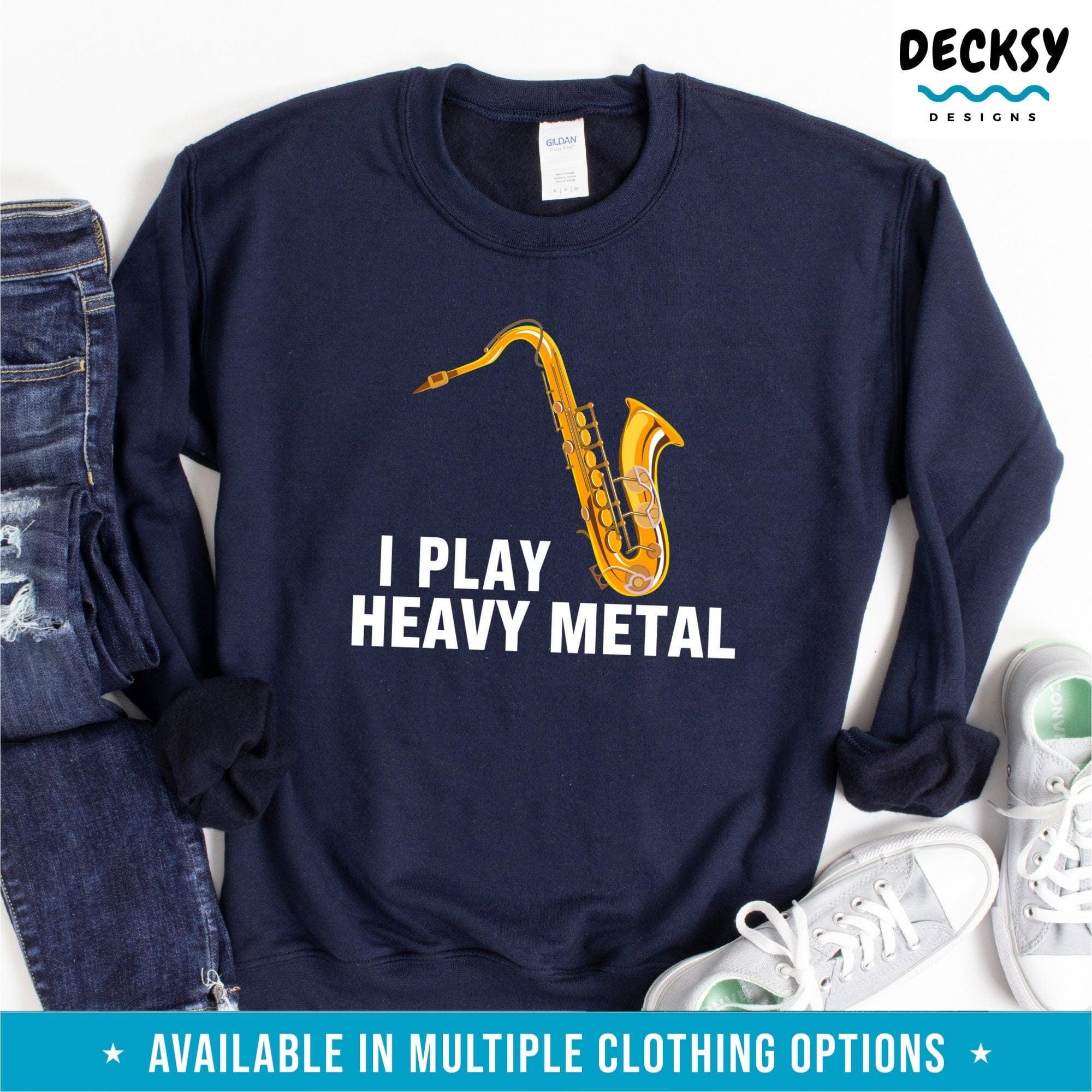 Saxophone Shirt, Sax Musician Gift, Jazz Musician Tee-Clothing:Gender-Neutral Adult Clothing:Tops & Tees:T-shirts:Graphic Tees-DecksyDesigns