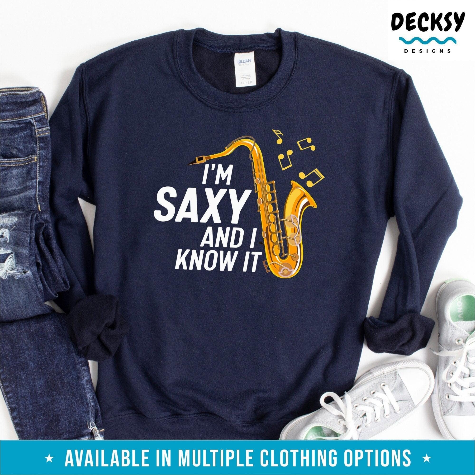 Saxophonist Shirt, Gift For Sax Player-Clothing:Gender-Neutral Adult Clothing:Tops & Tees:T-shirts:Graphic Tees-DecksyDesigns