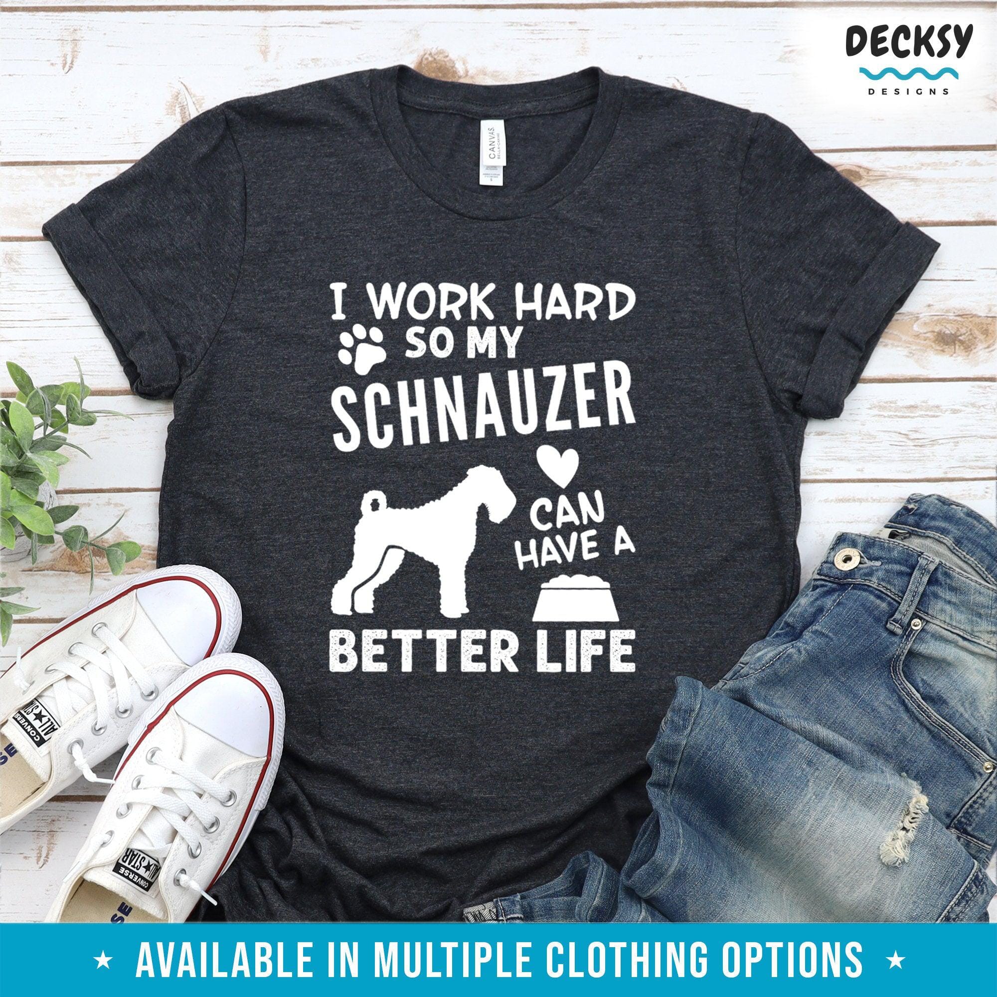 Schnauzer Tshirt, Gift For Dog Lover-Clothing:Gender-Neutral Adult Clothing:Tops & Tees:T-shirts:Graphic Tees-DecksyDesigns