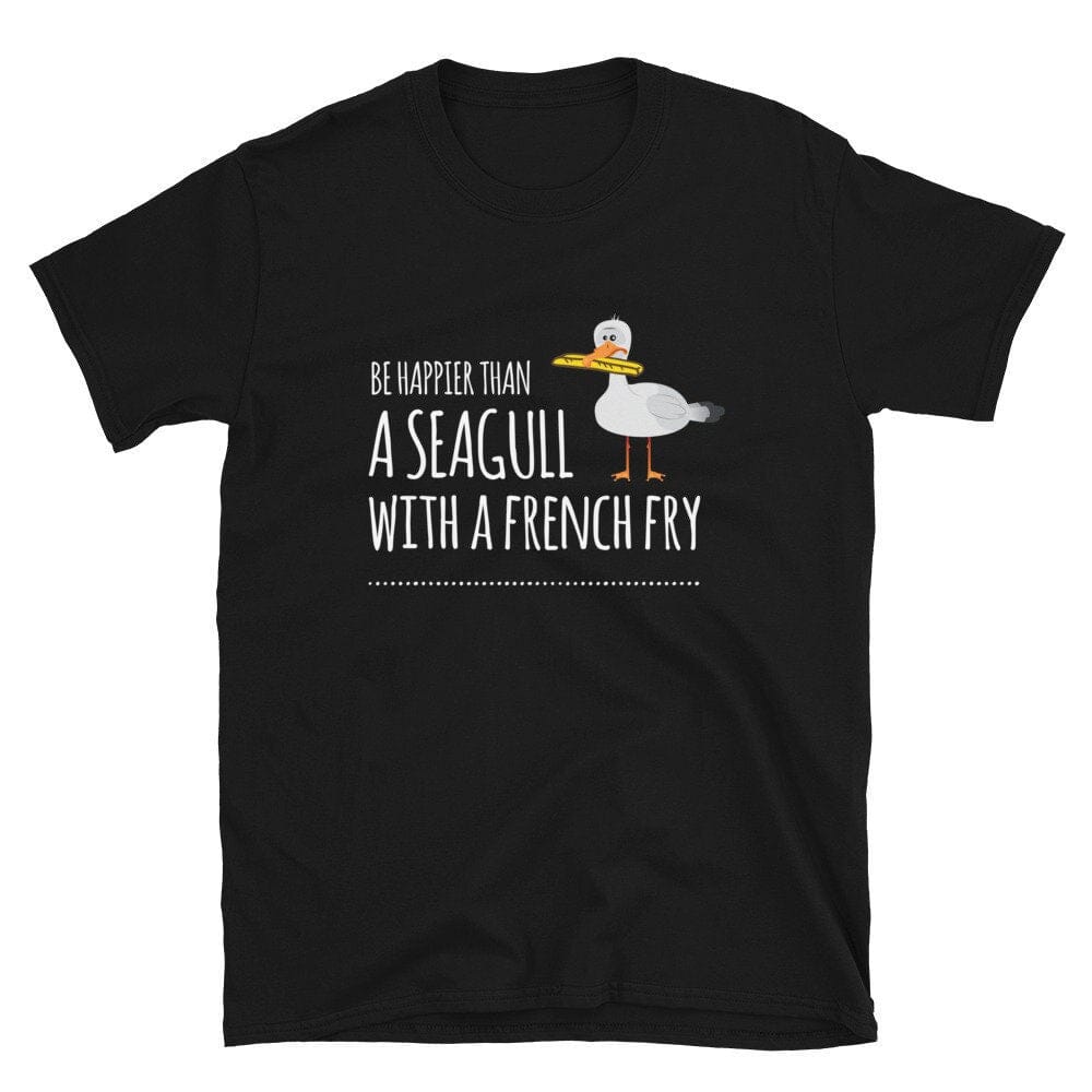 Seagull With Chip Shirt, Funny Beach Gift-Clothing:Gender-Neutral Adult Clothing:Tops & Tees:T-shirts:Graphic Tees-DecksyDesigns