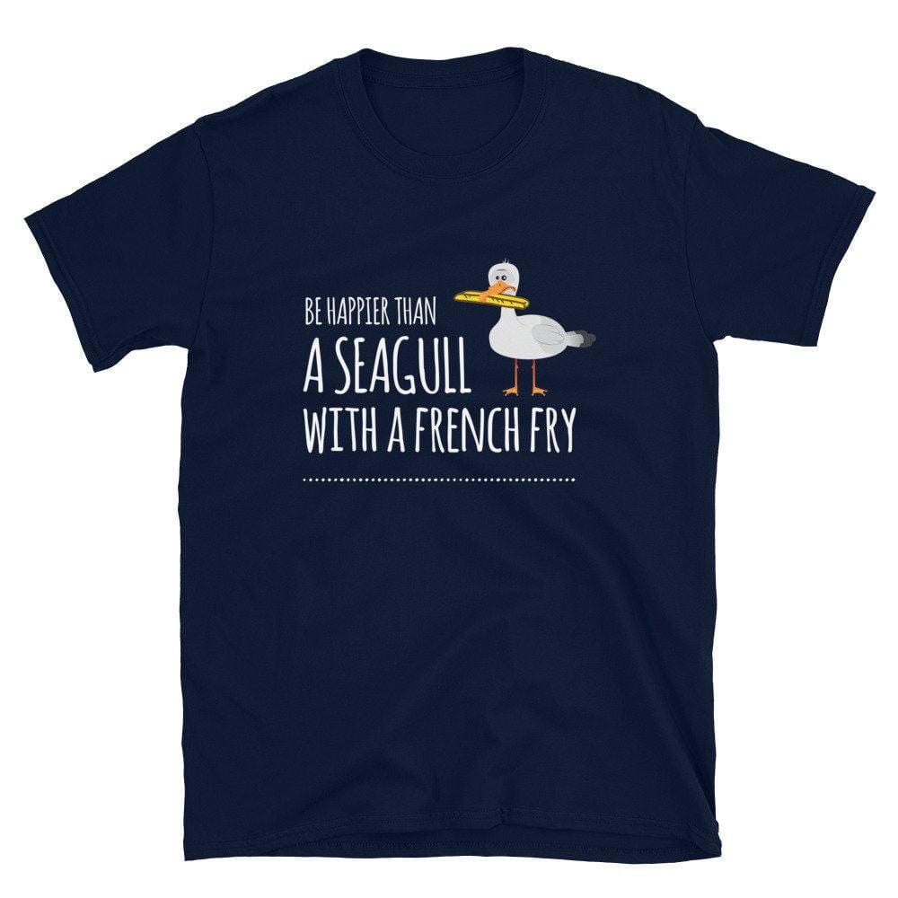 Seagull With Chip Shirt, Funny Beach Gift-Clothing:Gender-Neutral Adult Clothing:Tops & Tees:T-shirts:Graphic Tees-DecksyDesigns