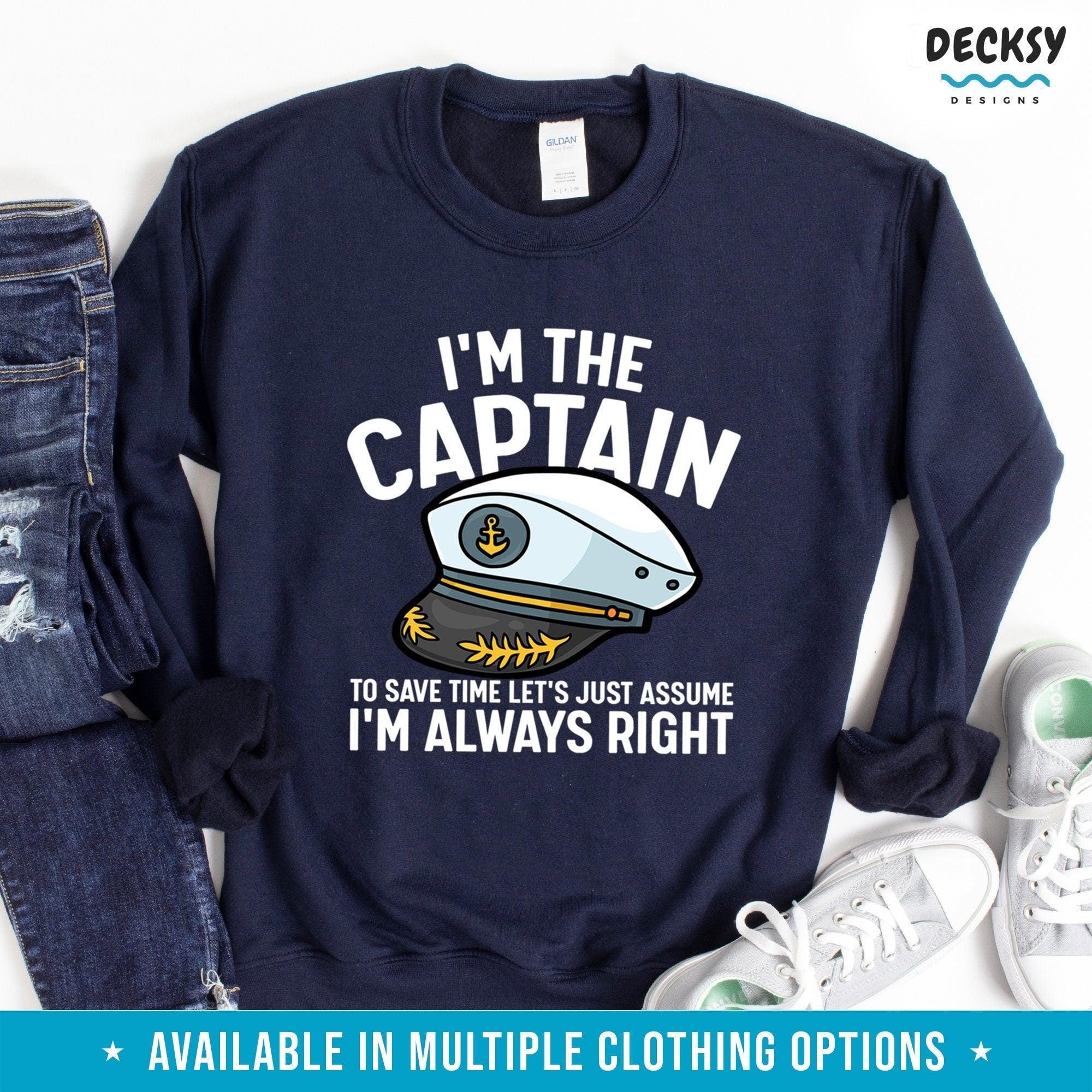 Ship Captain Sailor Shirtr, Yacht Gift-Clothing:Gender-Neutral Adult Clothing:Tops & Tees:T-shirts:Graphic Tees-DecksyDesigns