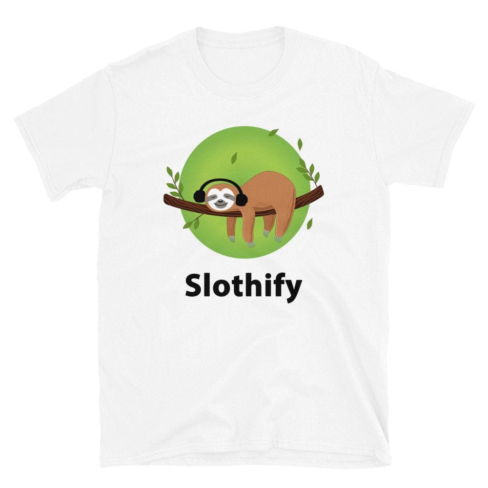 Sloth Tshirt, Music Lovers Gift-Clothing:Gender-Neutral Adult Clothing:Tops & Tees:T-shirts:Graphic Tees-DecksyDesigns