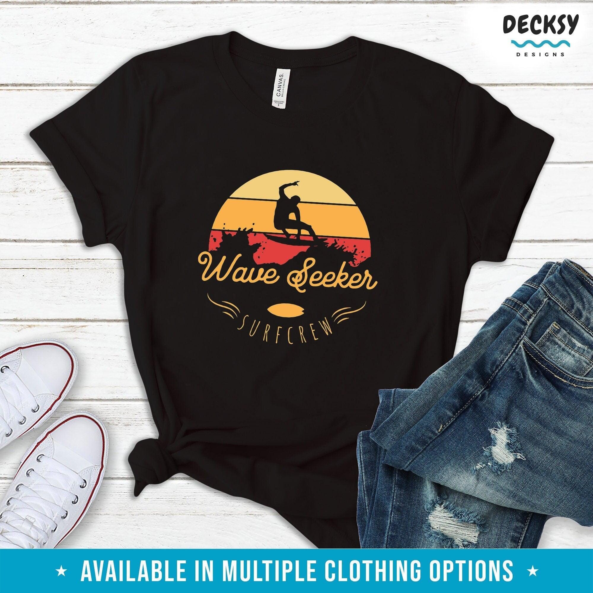 Surfing T-shirt, Gift For Surfer-Clothing:Gender-Neutral Adult Clothing:Tops & Tees:T-shirts:Graphic Tees-DecksyDesigns