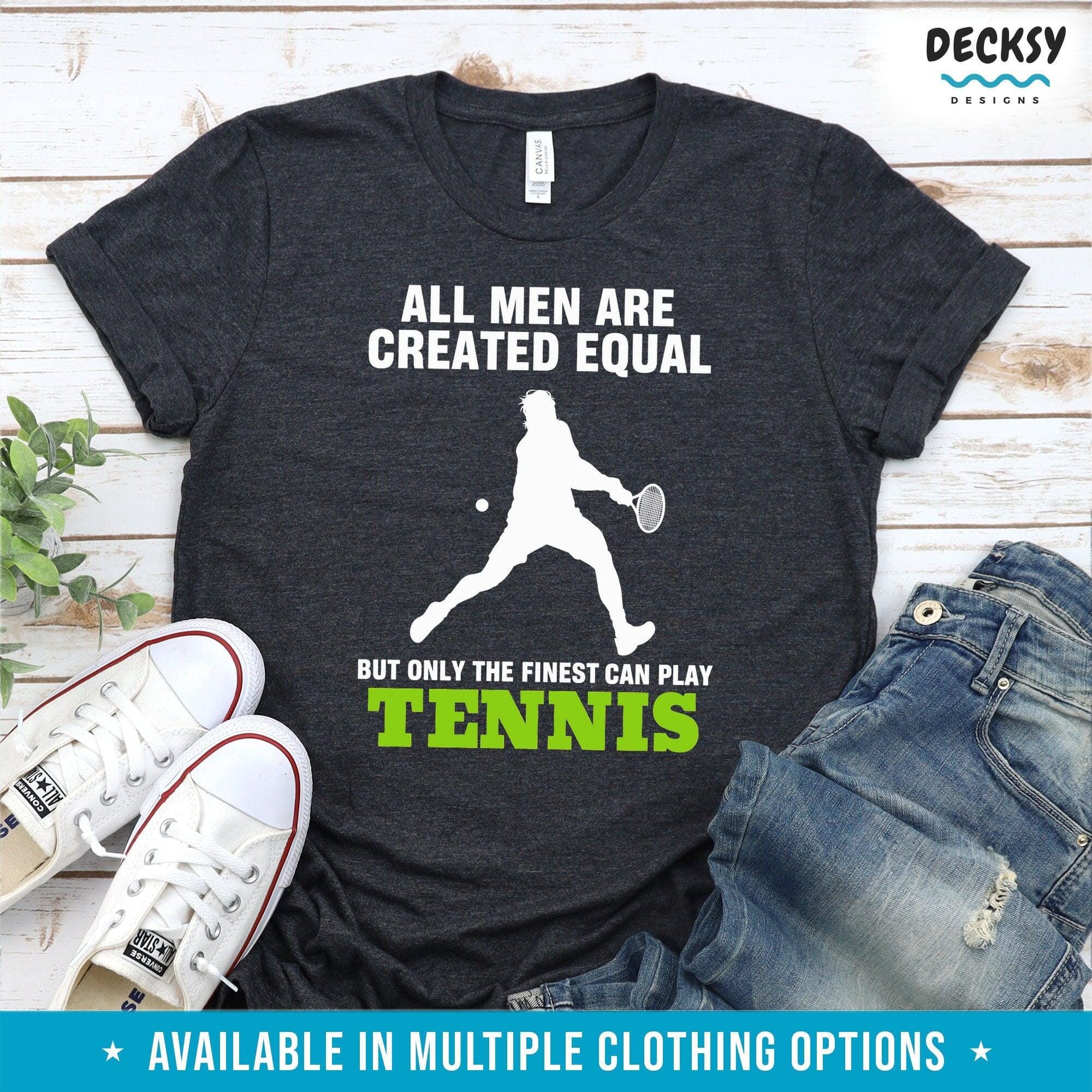 Tennis Shirt Men, Tennis Player Gift-Clothing:Gender-Neutral Adult Clothing:Tops & Tees:T-shirts:Graphic Tees-DecksyDesigns