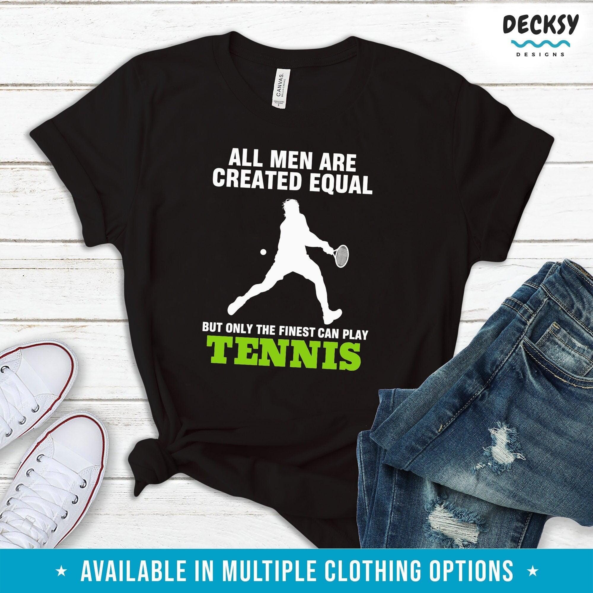 Tennis Shirt Men, Tennis Player Gift-Clothing:Gender-Neutral Adult Clothing:Tops & Tees:T-shirts:Graphic Tees-DecksyDesigns