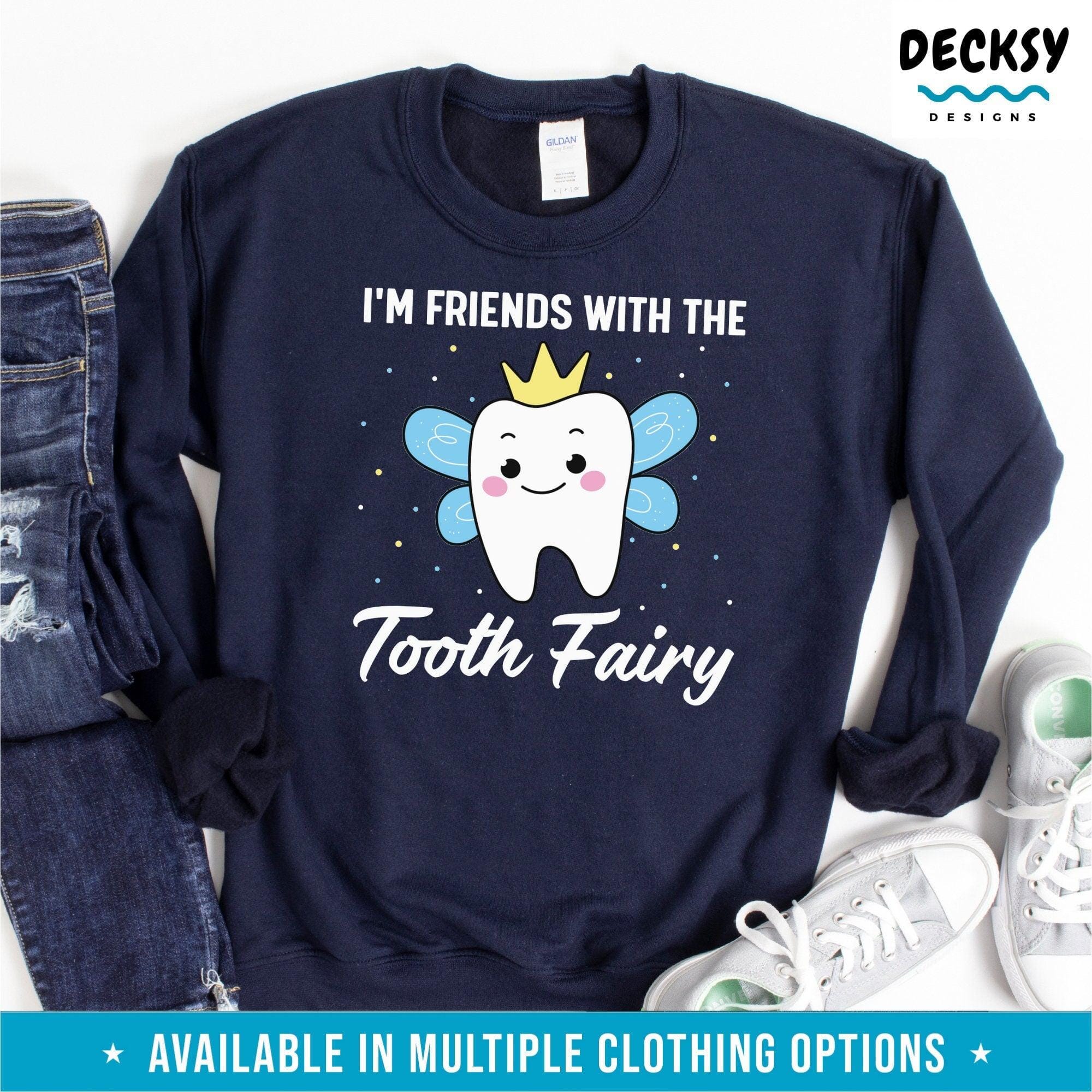 Tooth Fairy Shirt, Funny Dentist Gift-Clothing:Gender-Neutral Adult Clothing:Tops & Tees:T-shirts:Graphic Tees-DecksyDesigns