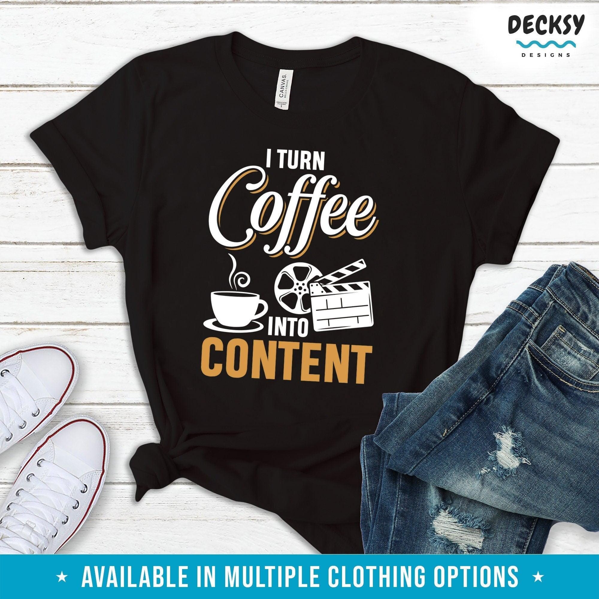 Video Content Creator Shirt, Gift for Influencer-Clothing:Gender-Neutral Adult Clothing:Tops & Tees:T-shirts:Graphic Tees-DecksyDesigns