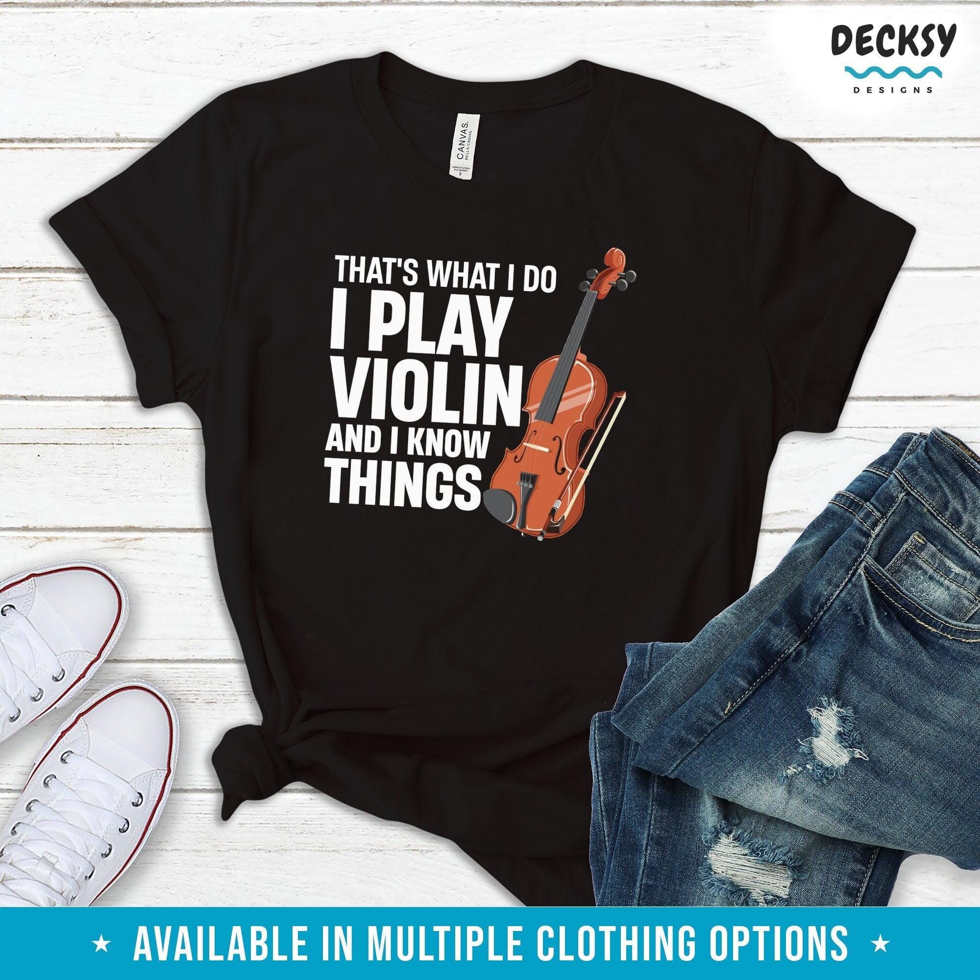 Violin Player Tshirt, Gift For Violinist-Clothing:Gender-Neutral Adult Clothing:Tops & Tees:T-shirts:Graphic Tees-DecksyDesigns